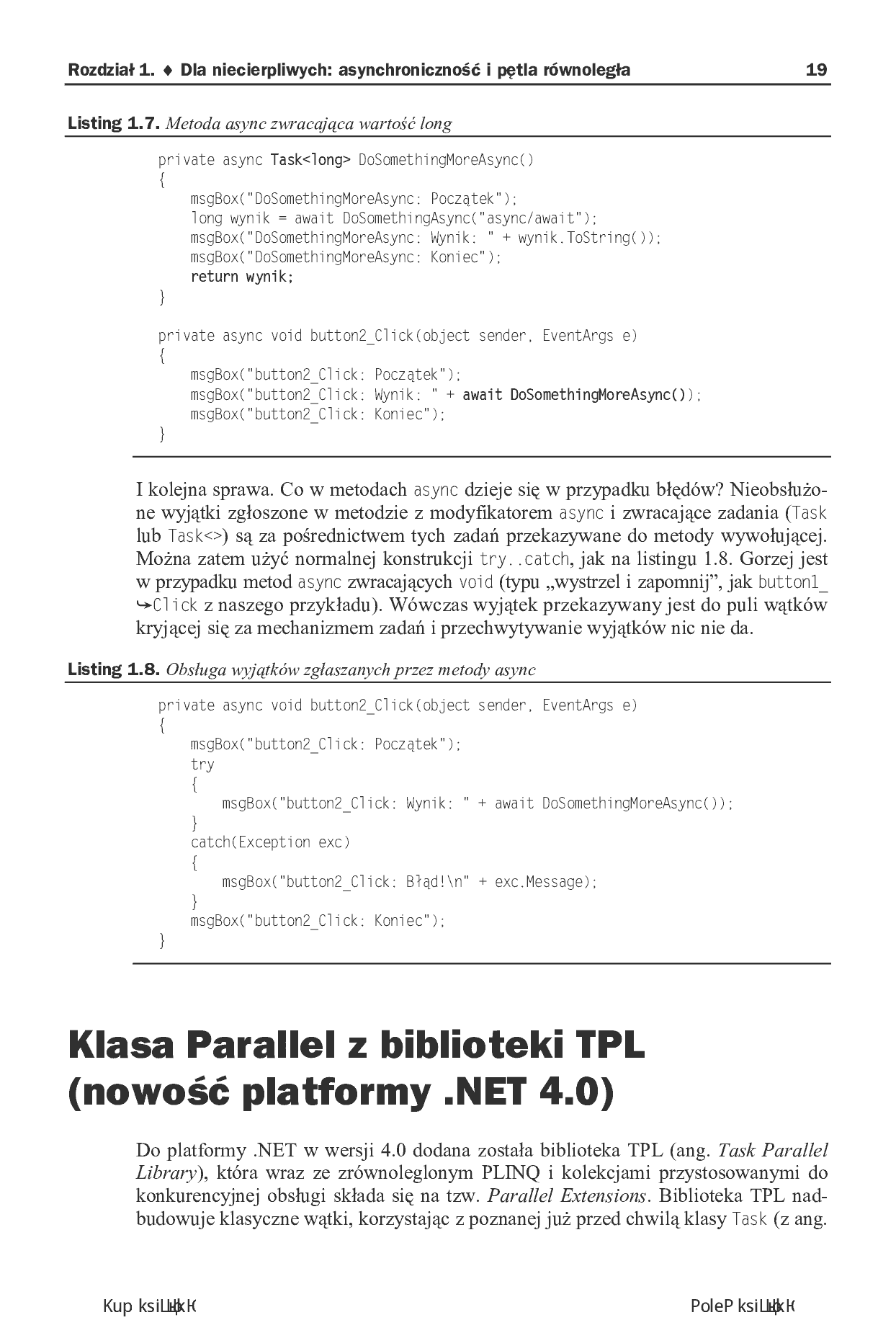 Fragment „Programowanie równoległe i asynchroniczne w C# 5.0” — strona 15 z 30