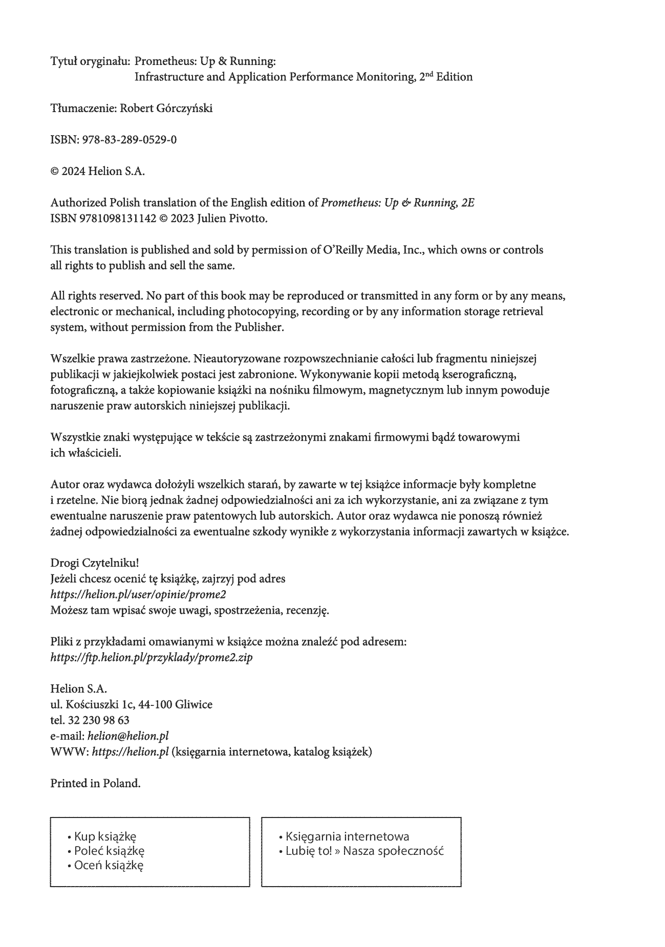 Fragment „Prometheus w pełnej gotowości. Jak monitorować pracę infrastruktury i wydajność działania aplikacji. Wydanie II” — strona 2 z 30