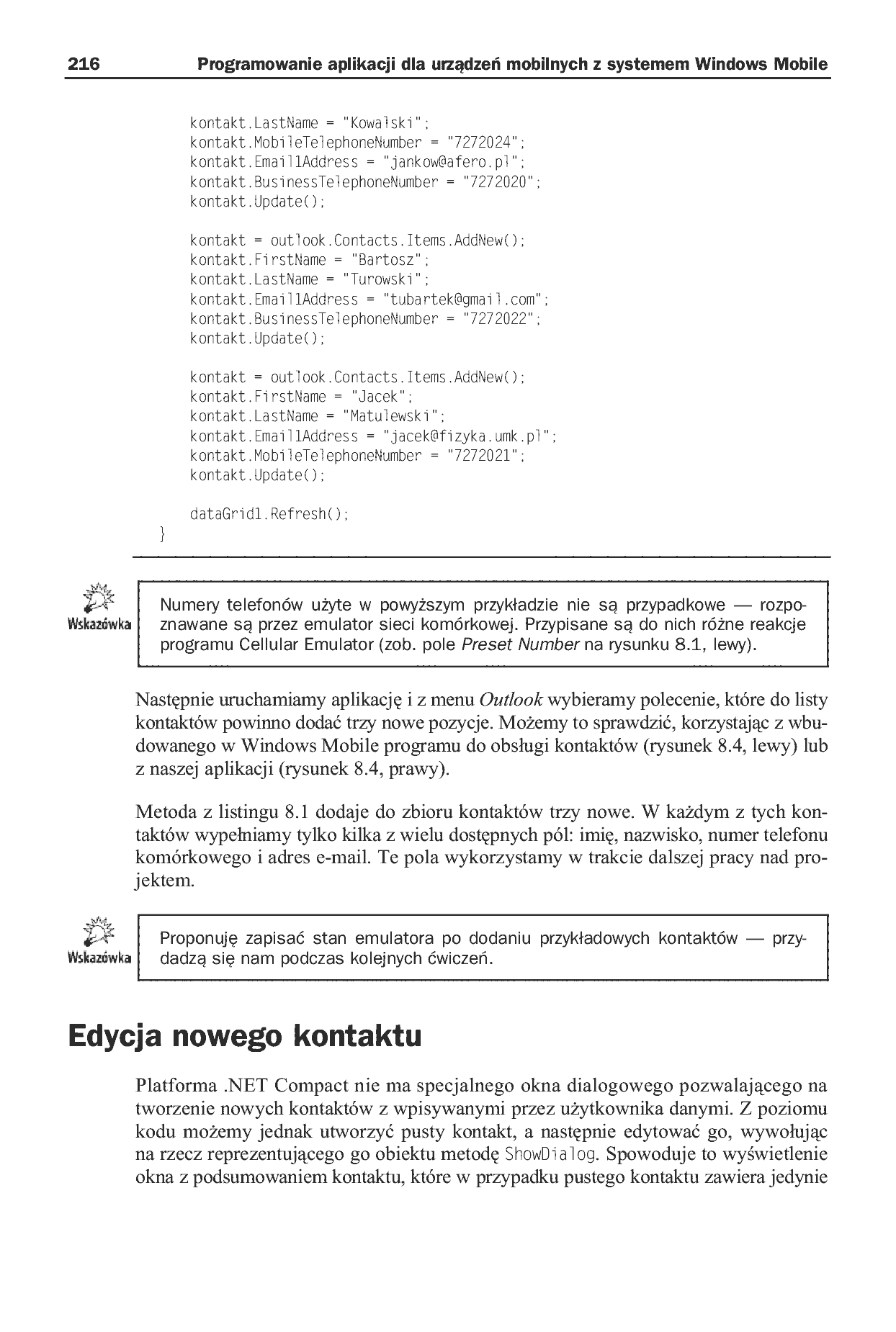 Fragment „Programowanie aplikacji dla urządzeń mobilnych z systemem Windows Mobile” — strona 13 z 30