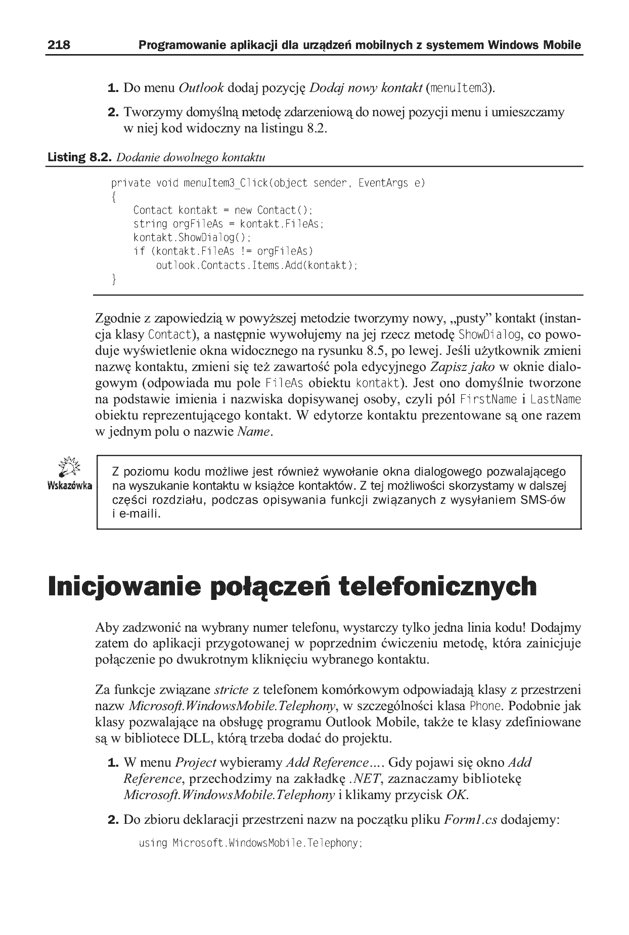 Fragment „Programowanie aplikacji dla urządzeń mobilnych z systemem Windows Mobile” — strona 15 z 30