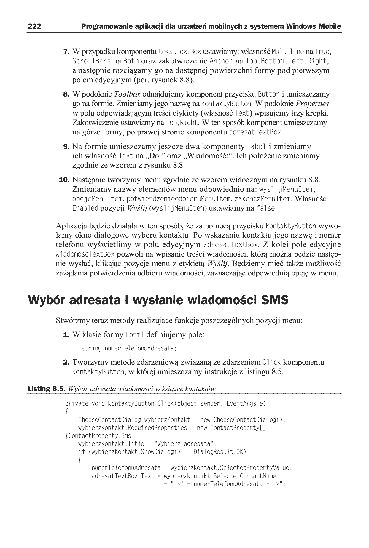 Fragment „Programowanie aplikacji dla urządzeń mobilnych z systemem Windows Mobile” — strona 19 z 30