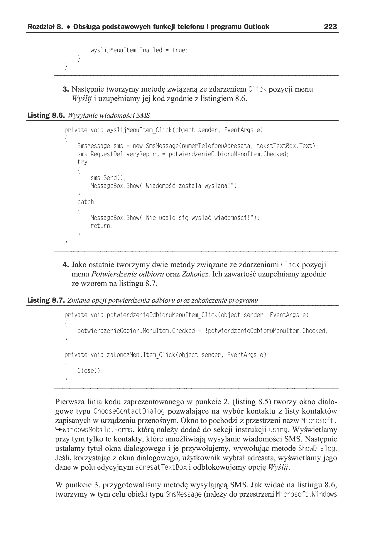 Fragment „Programowanie aplikacji dla urządzeń mobilnych z systemem Windows Mobile” — strona 20 z 30