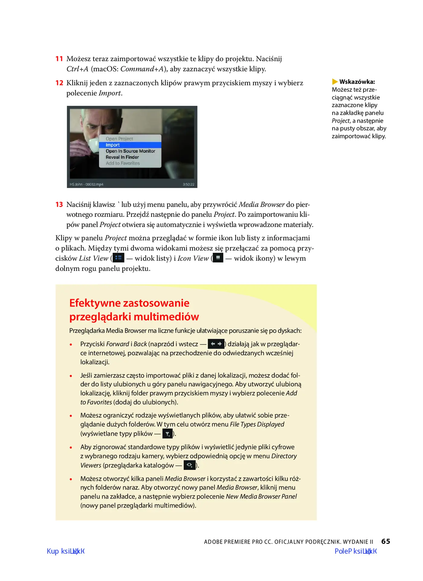 Fragment „Adobe Premiere Pro CC. Oficjalny podręcznik. Wydanie II” — strona 20 z 30