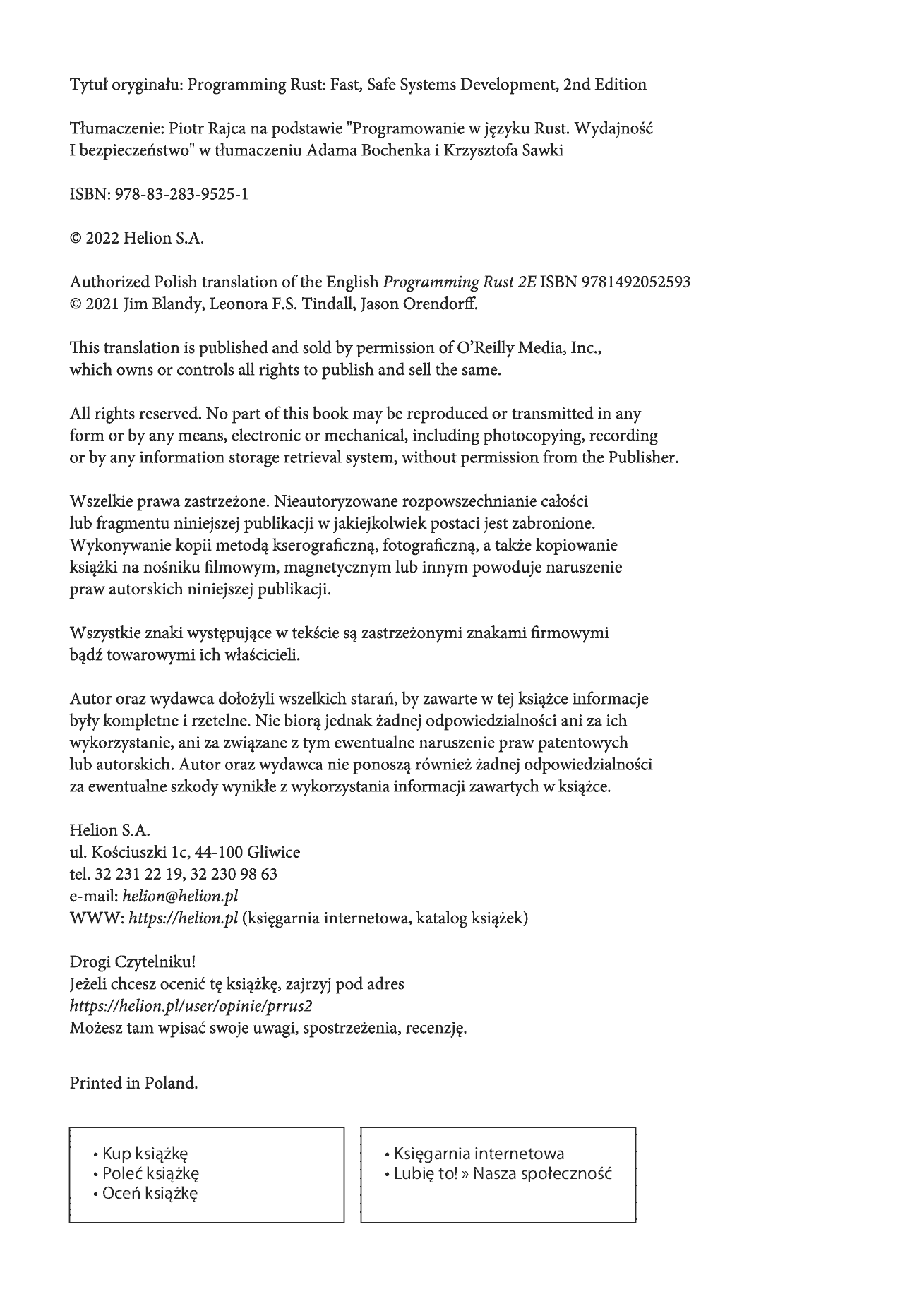 Fragment „Programowanie w języku Rust. Wydajność i bezpieczeństwo. Wydanie II” — strona 2 z 30