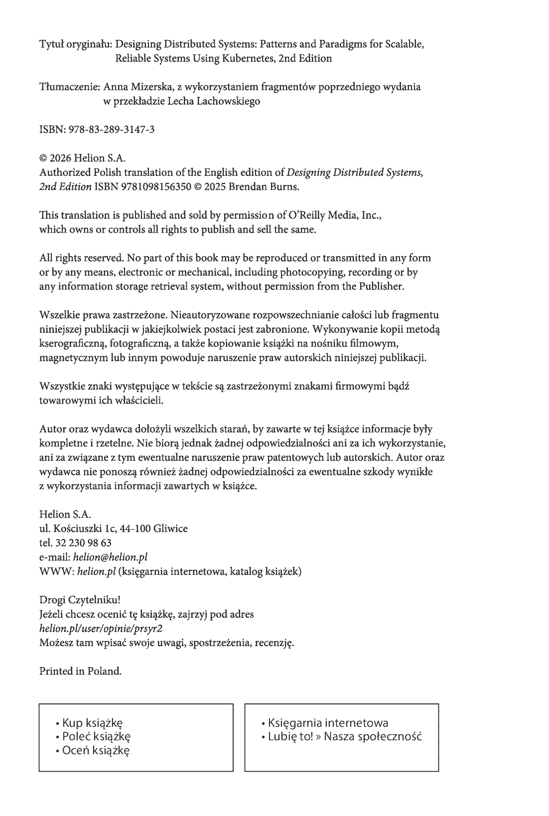 Fragment „Projektowanie systemów rozproszonych. Wzorce i paradygmaty dla skalowalnych, niezawodnych usług z wykorzystaniem Kubernetesa. Wydanie II” — strona 2 z 24