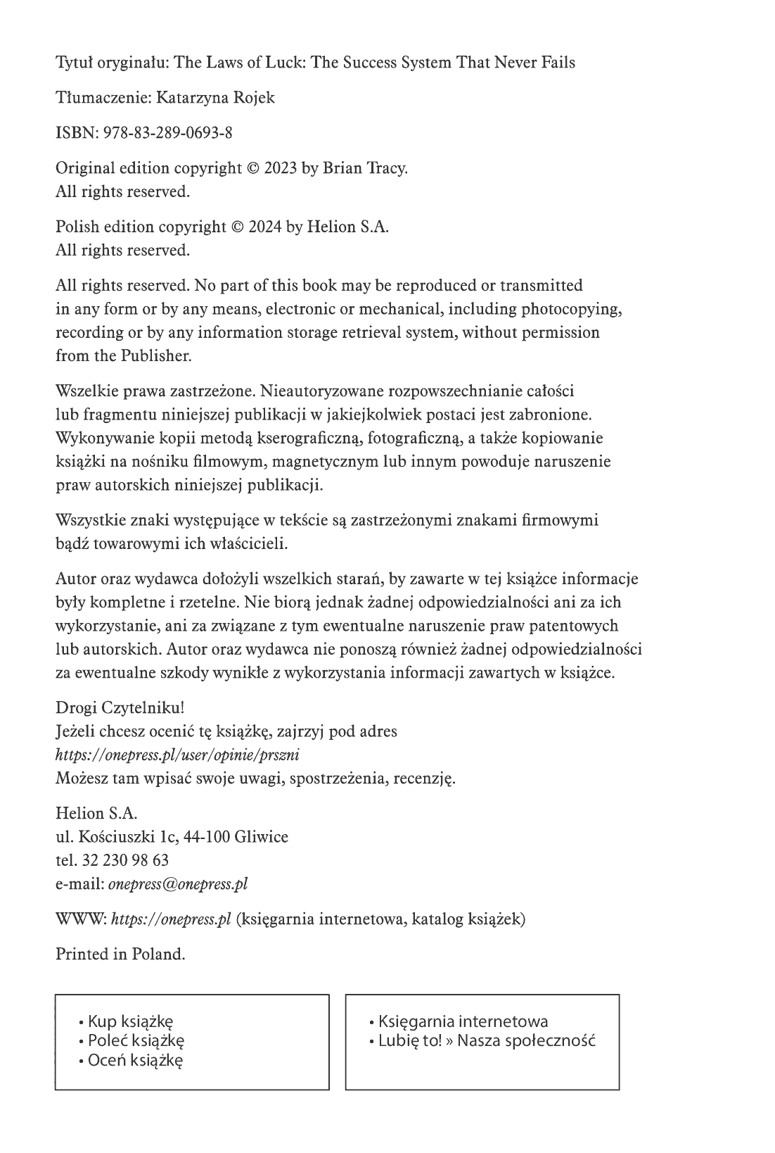 Fragment „Prawa szczęścia. Niezawodny system zapewniania sobie sukcesu” — strona 2 z 26