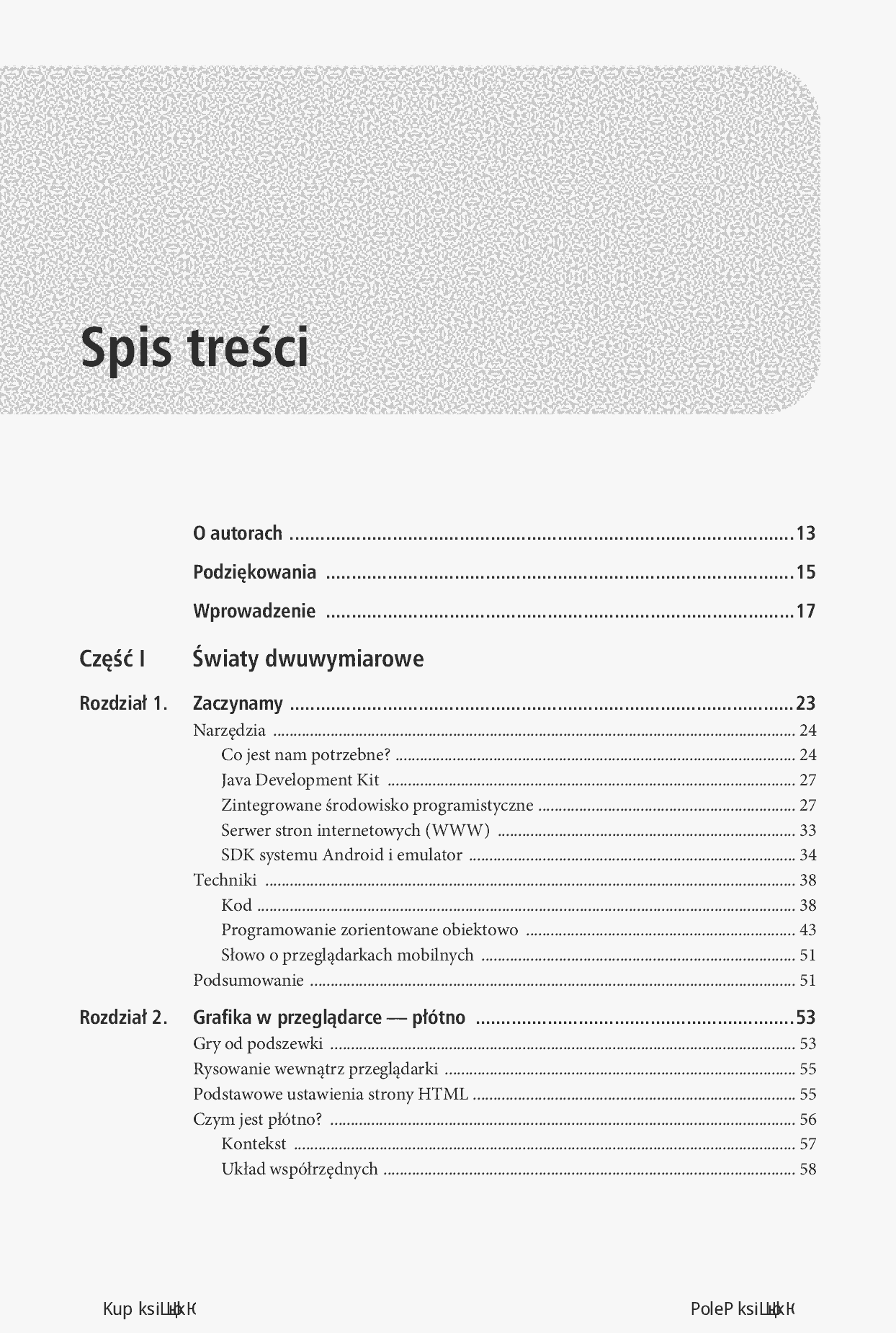 Fragment „Profesjonalne tworzenie gier internetowych dla systemu Android w językach HTML5, CSS3 i JavaScript” — strona 3 z 30