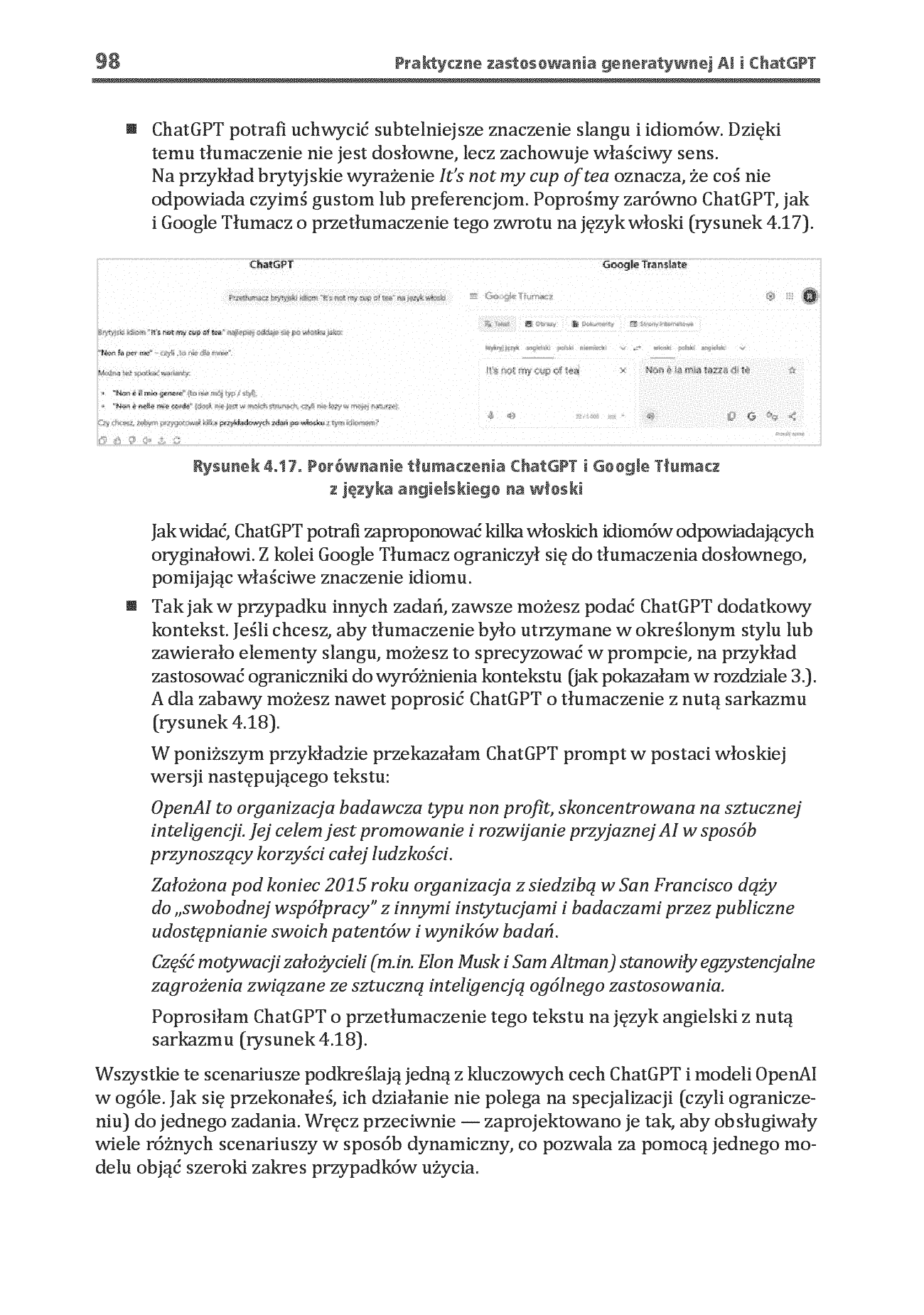 Fragment „Praktyczne zastosowania generatywnej AI i ChatGPT. Wykorzystaj potencjał inżynierii promptów z technologiami OpenAI dla zwiększenia produktywności i kreatywności. Wydanie II” — strona 24 z 30