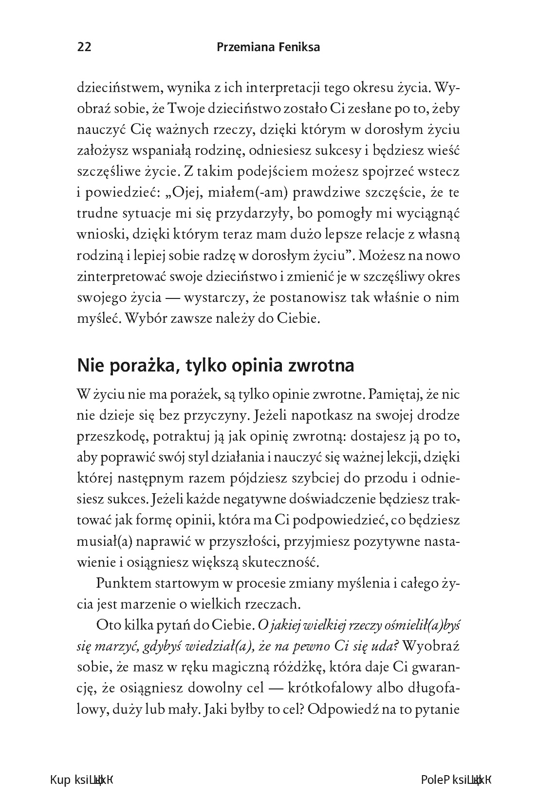 Fragment „Przemiana Feniksa. 12 cech ludzi sukcesu, które pomogą Ci się odrodzić i ruszyć do przodu w pracy i życiu prywatnym” — strona 14 z 26
