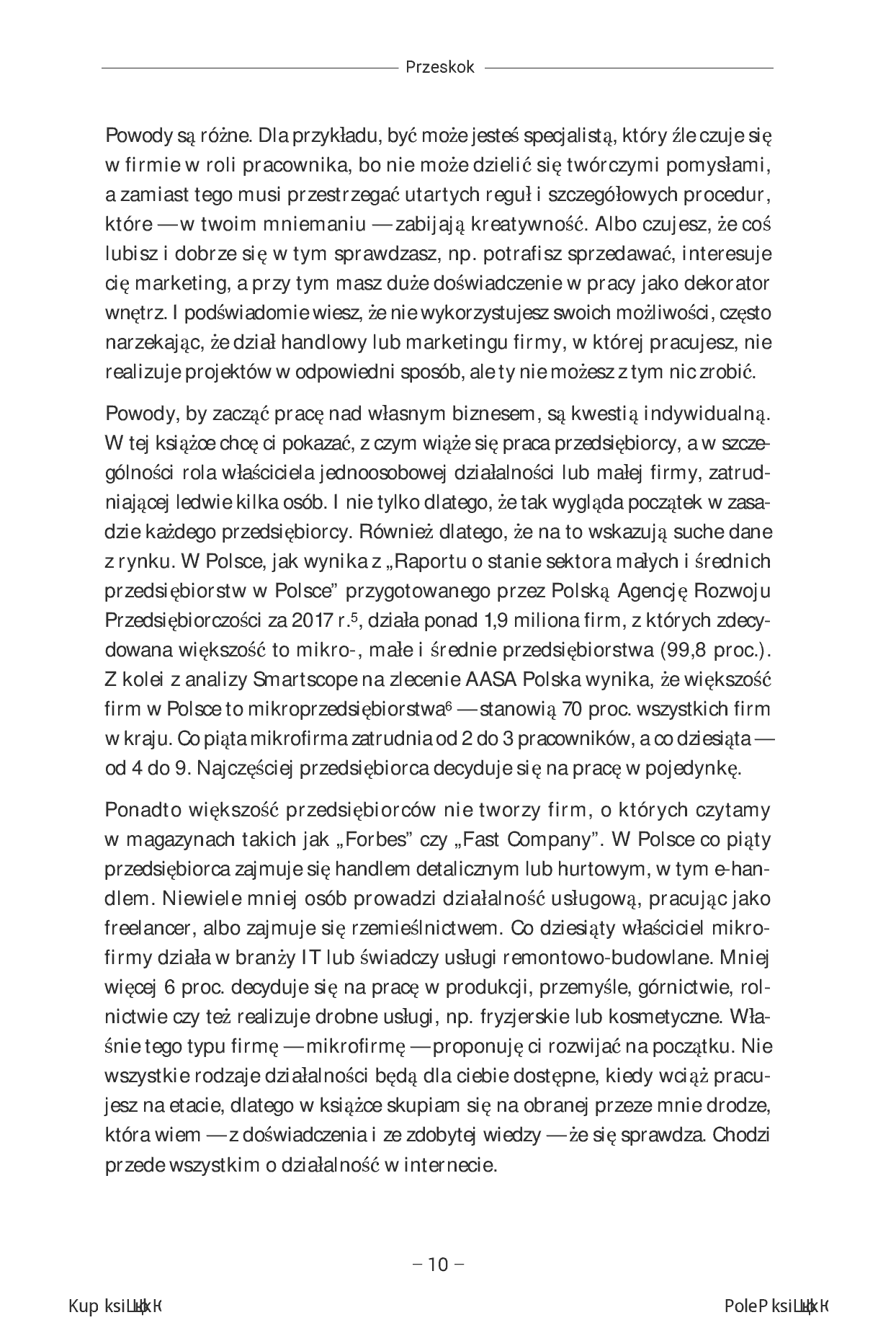 Fragment „Przeskok. Jak rozwinąć własny biznes, kiedy wciąż pracujesz na etacie” — strona 10 z 30