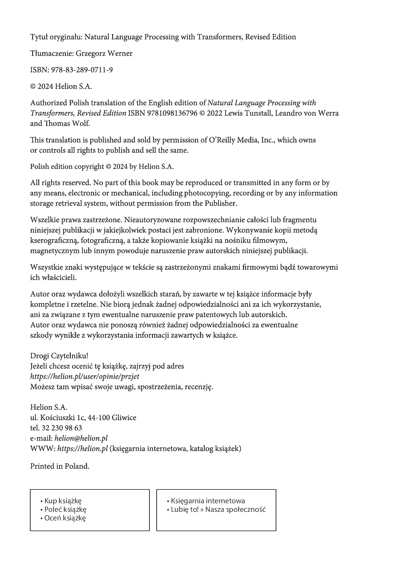 Fragment „Przetwarzanie języka naturalnego z wykorzystaniem transformerów. Budowanie aplikacji językowych za pomocą bibliotek Hugging Face” — strona 2 z 28