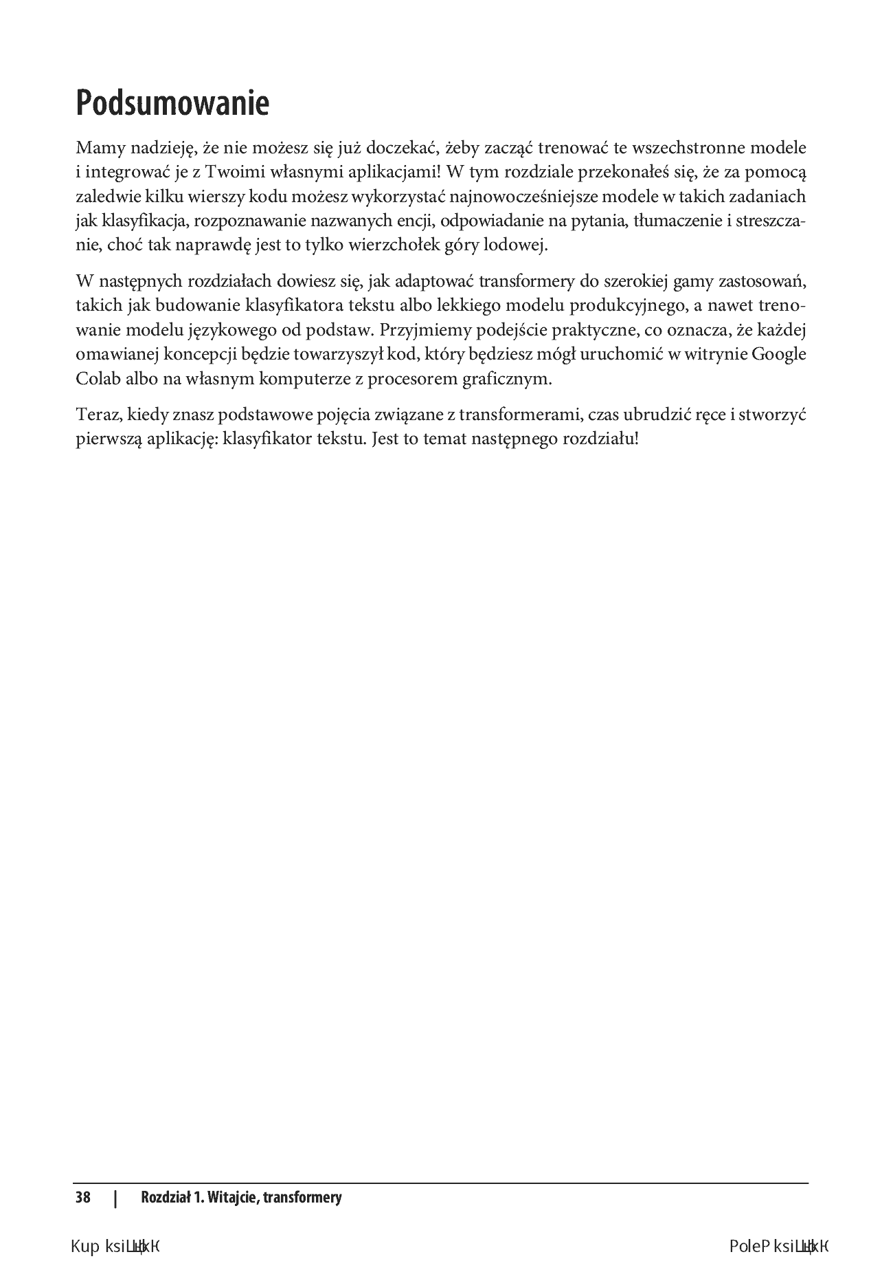 Fragment „Przetwarzanie języka naturalnego z wykorzystaniem transformerów. Budowanie aplikacji językowych za pomocą bibliotek Hugging Face” — strona 26 z 28