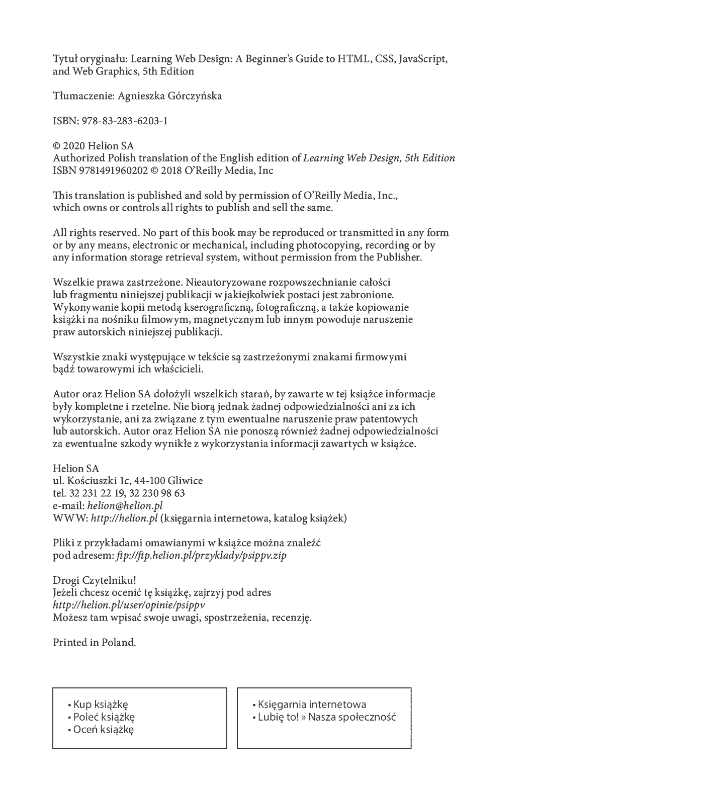 Fragment „Projektowanie stron internetowych. Przewodnik dla początkujących webmasterów po HTML5, CSS3 i grafice. Wydanie V” — strona 2 z 26