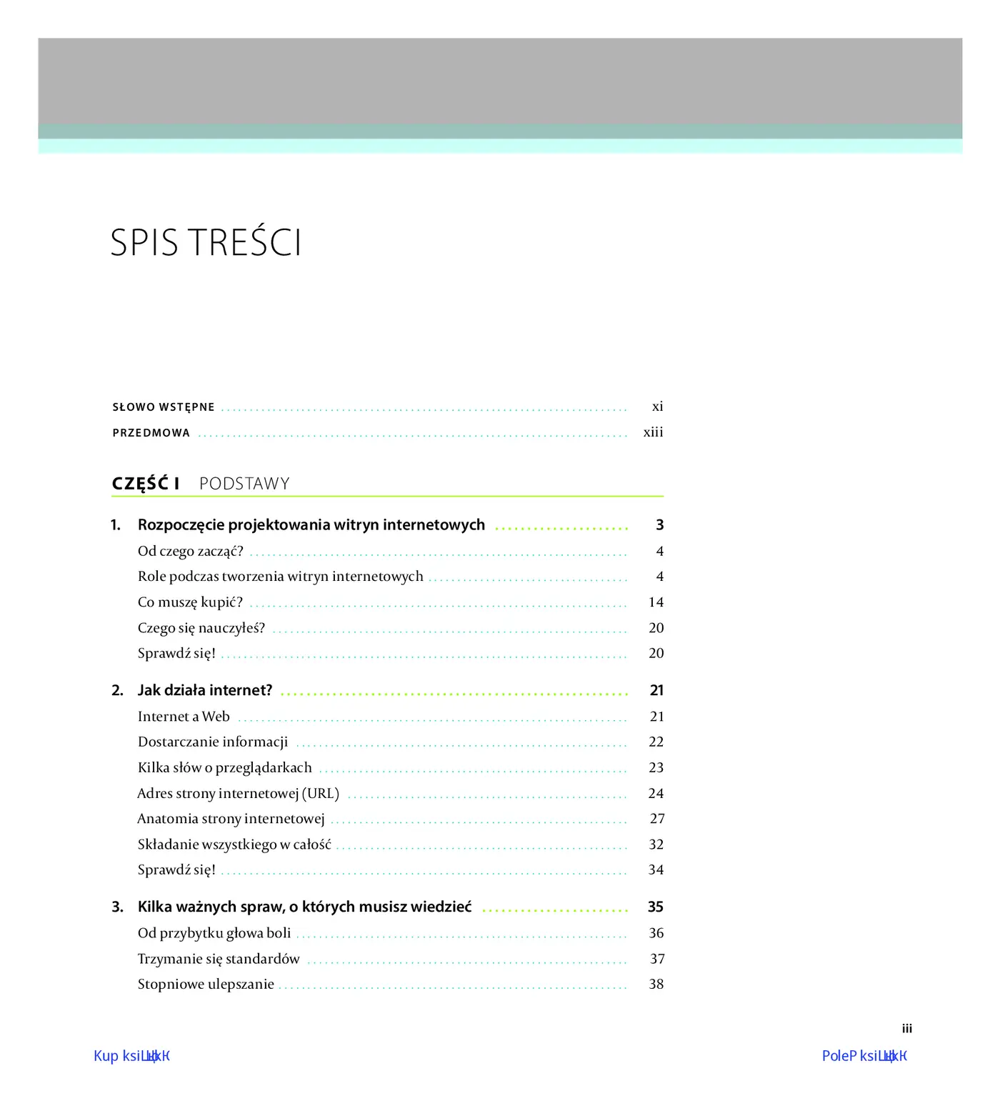 Fragment „Projektowanie stron internetowych. Przewodnik dla początkujących webmasterów po HTML5, CSS3 i grafice. Wydanie V” — strona 3 z 26