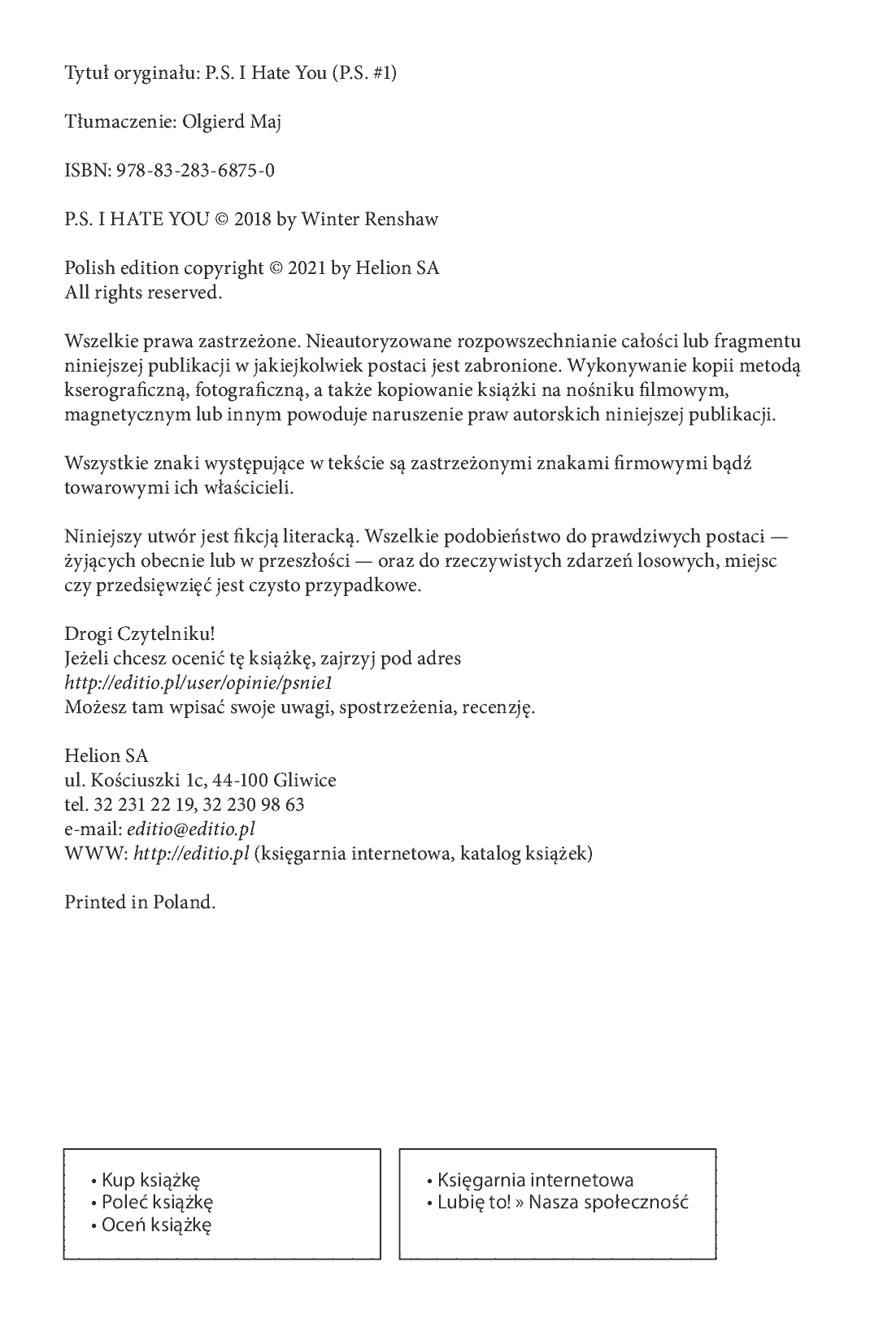Fragment „PS Nienawidzę cię. Postscriptum #1” — strona 2 z 18