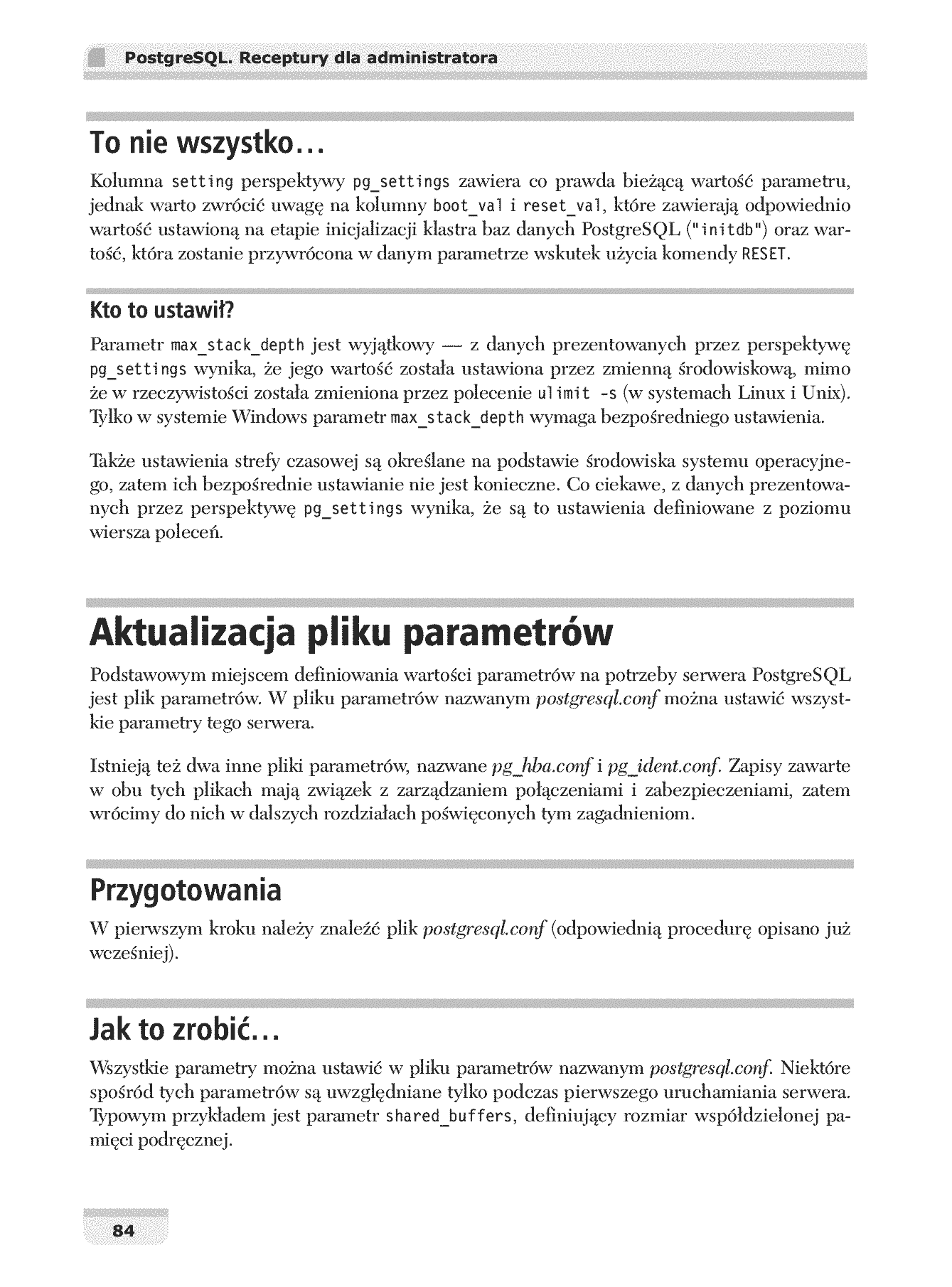 Fragment „PostgreSQL. Receptury dla administratora” — strona 17 z 30