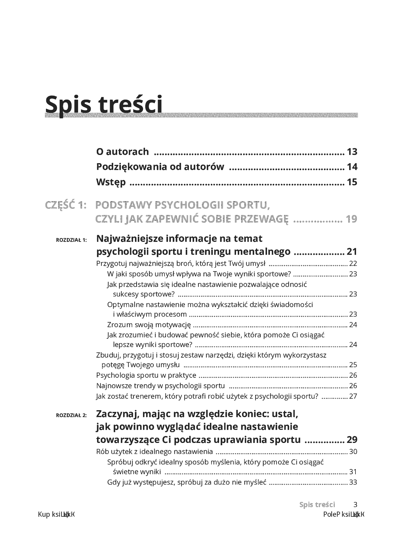 Fragment „Psychologia sportu dla bystrzaków. Wydanie II” — strona 3 z 28