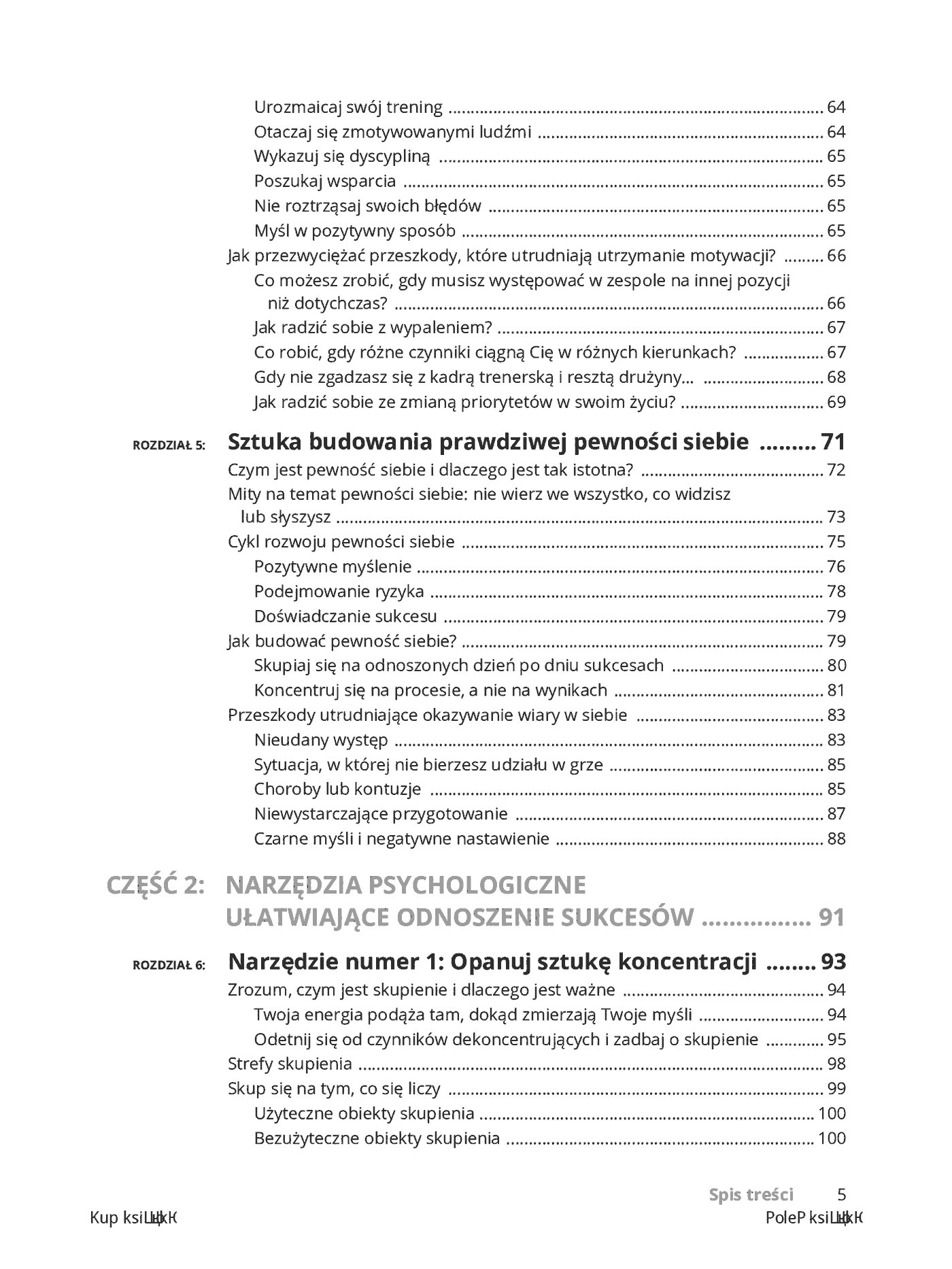 Fragment „Psychologia sportu dla bystrzaków. Wydanie II” — strona 5 z 28