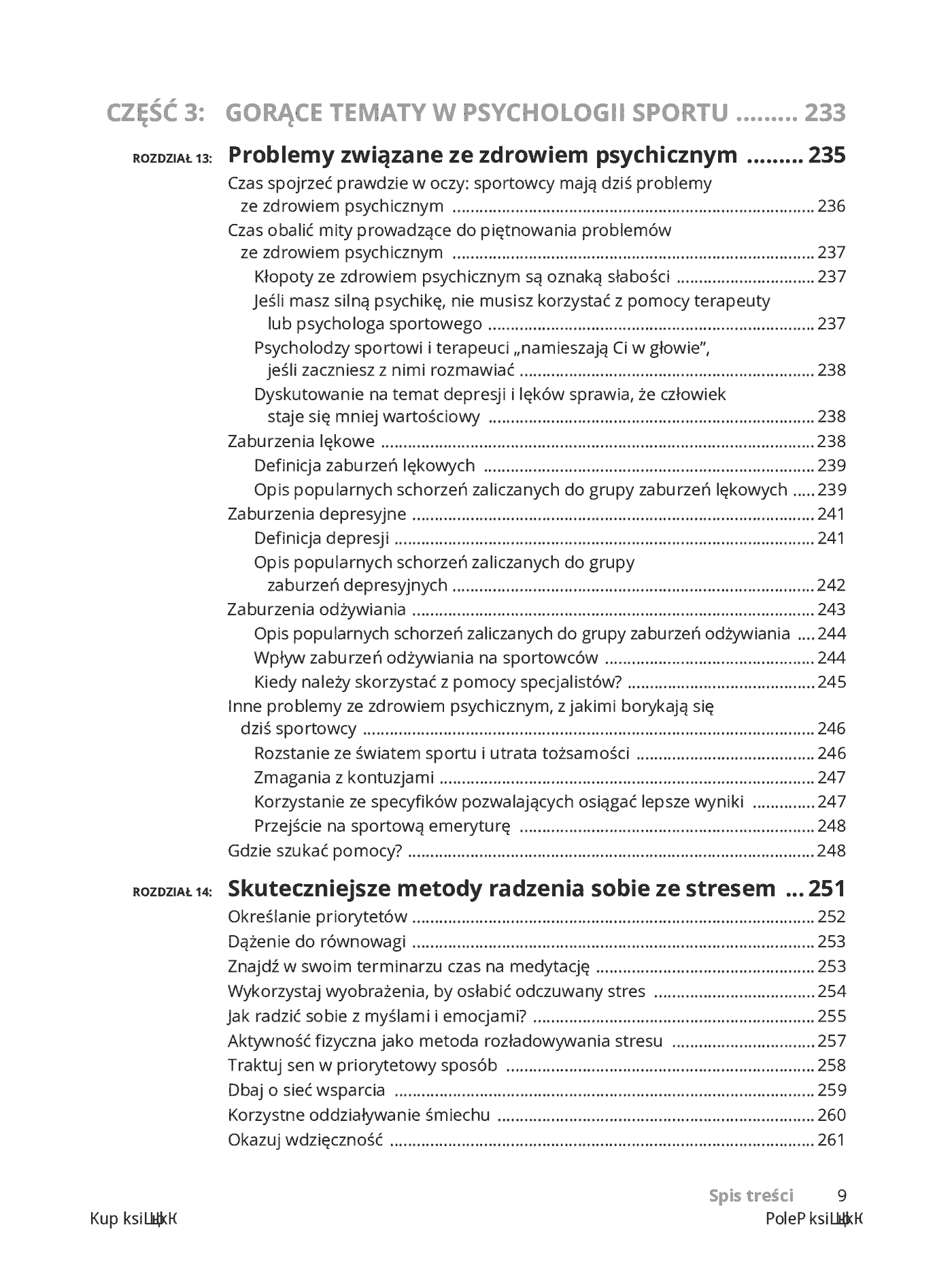Fragment „Psychologia sportu dla bystrzaków. Wydanie II” — strona 9 z 28