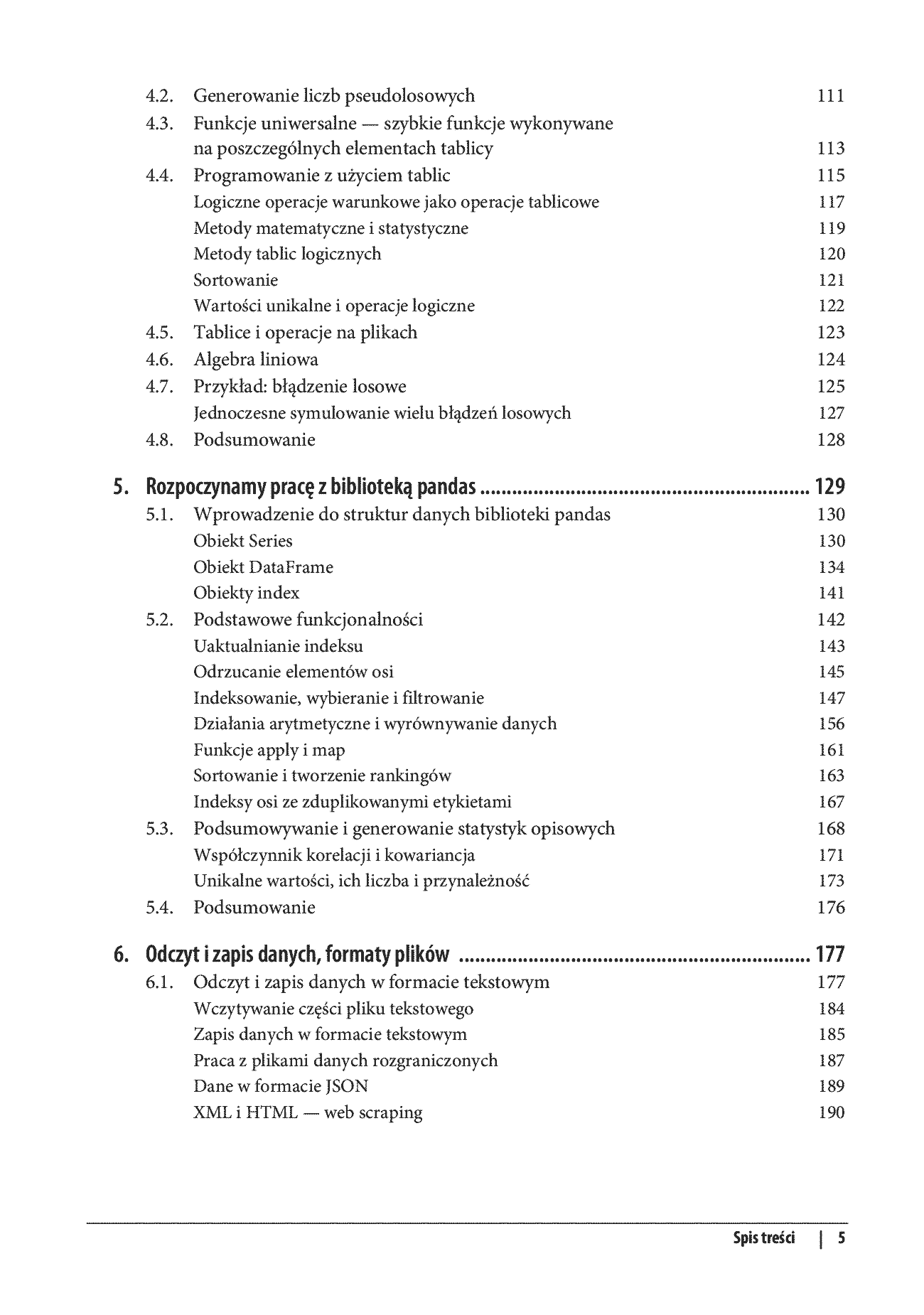 Fragment „Python w analizie danych. Przetwarzanie danych za pomocą pakietów pandas i NumPy oraz środowiska Jupyter. Wydanie III” — strona 5 z 30