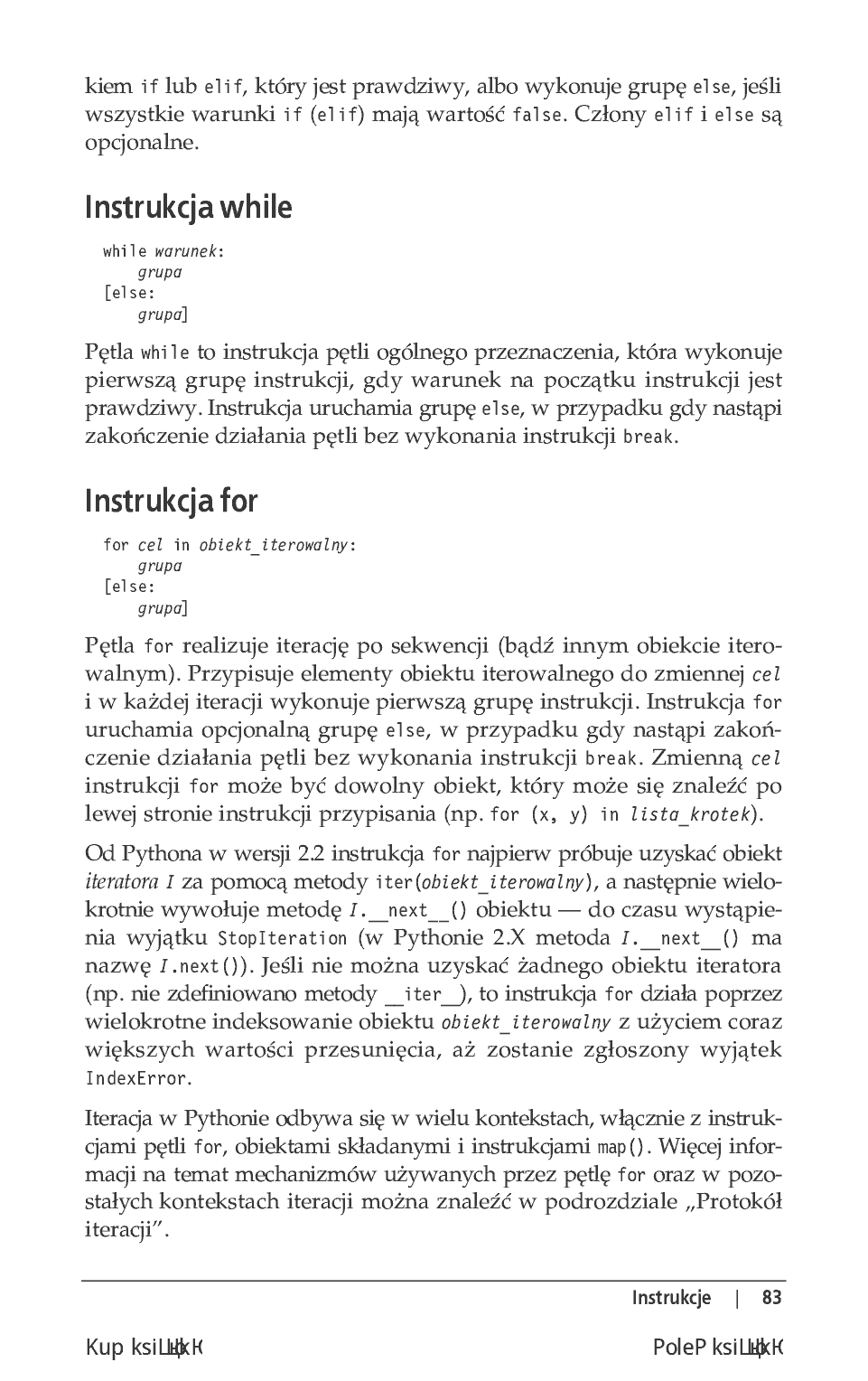 Fragment „Python. Leksykon kieszonkowy. Wydanie V” — strona 15 z 30
