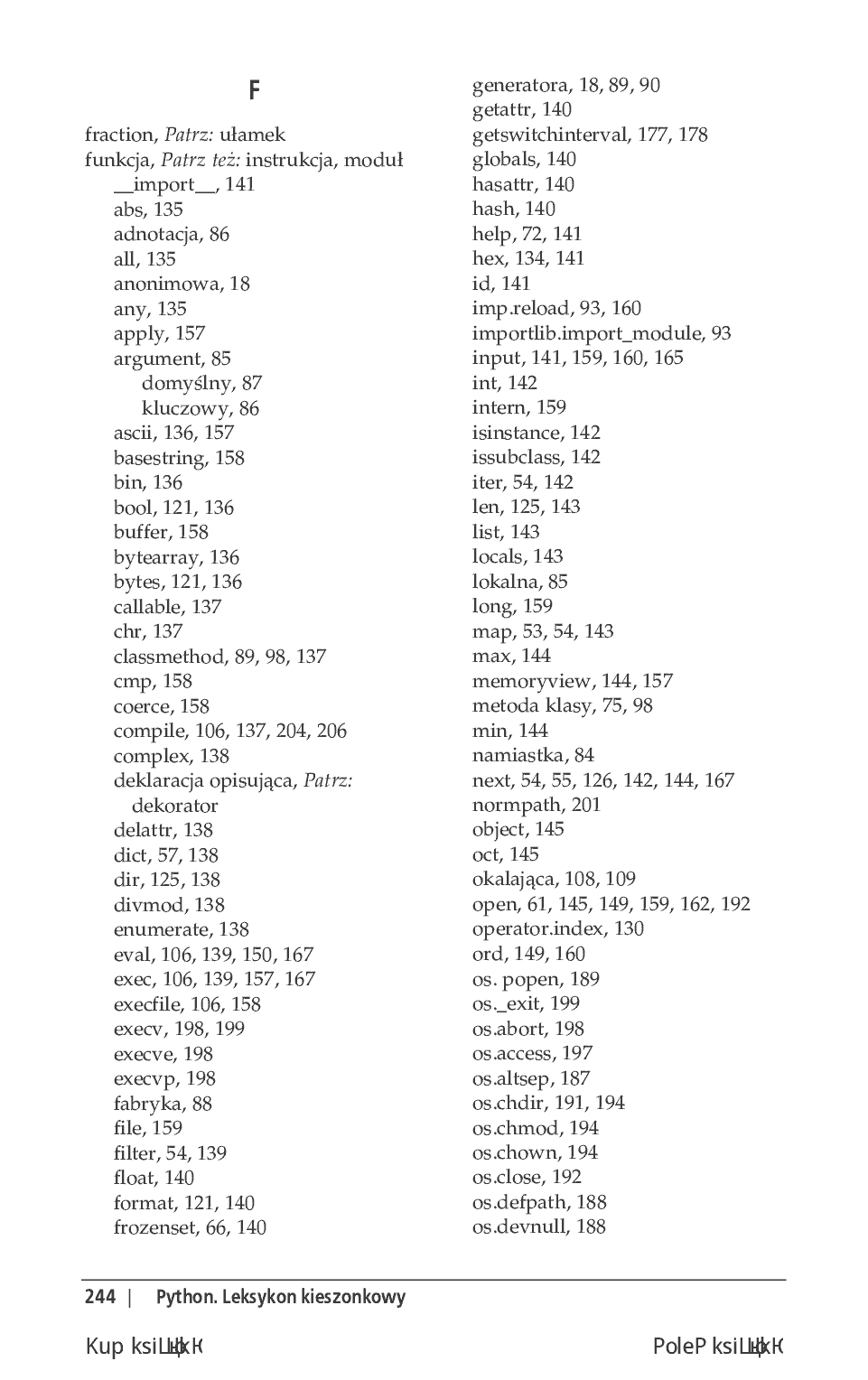 Fragment „Python. Leksykon kieszonkowy. Wydanie V” — strona 18 z 30