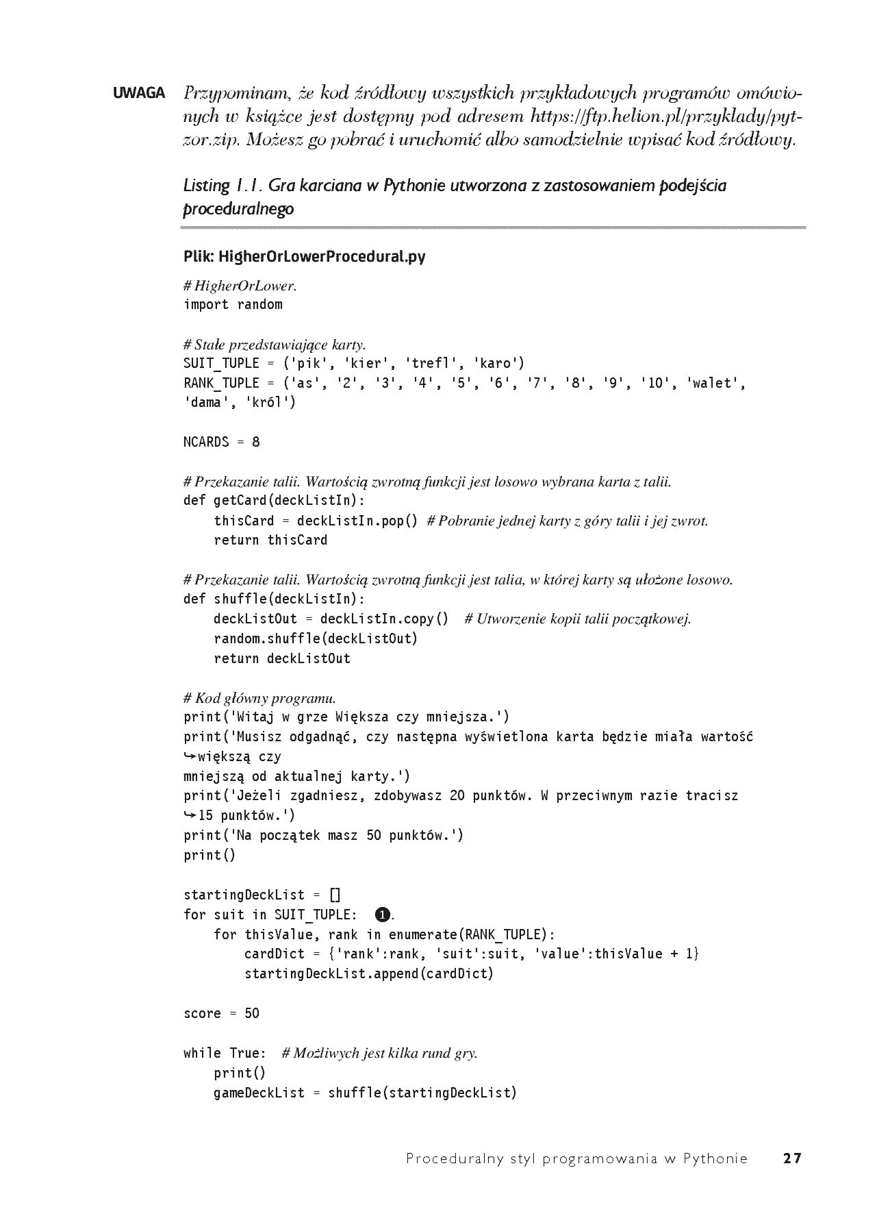 Fragment „Python zorientowany obiektowo. Programowanie gier i graficznych interfejsów użytkownika” — strona 13 z 30