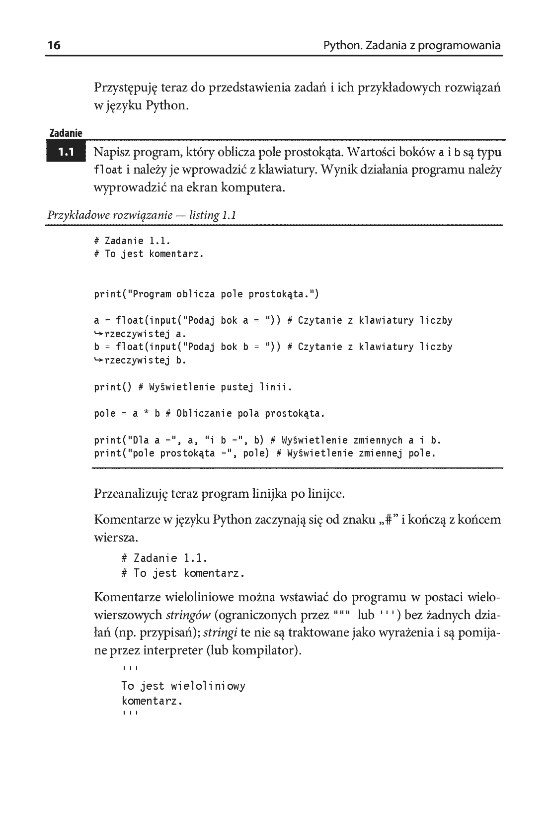 Fragment „Python. Zadania z programowania. Przykładowe imperatywne rozwiązania” — strona 6 z 16