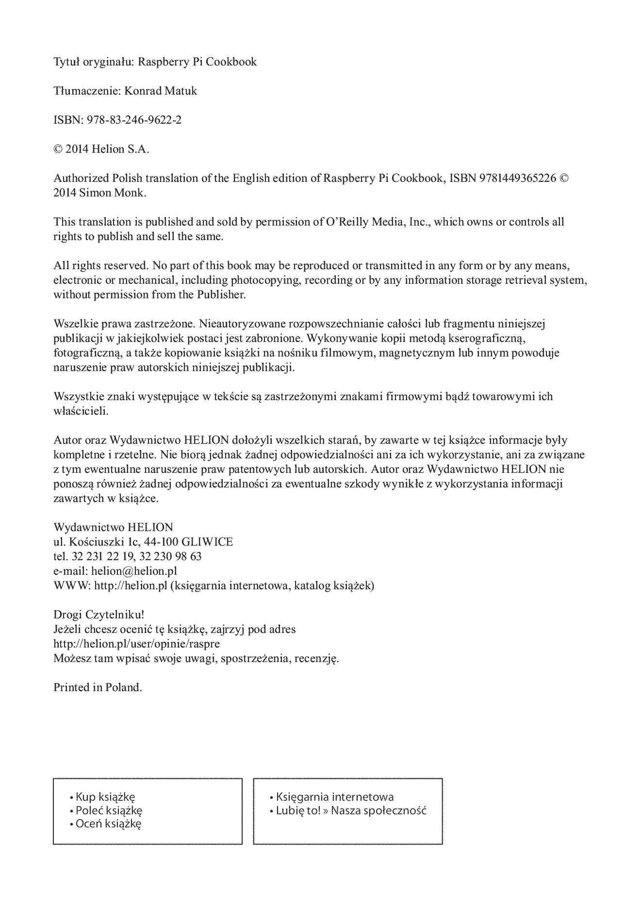 Fragment „Raspberry Pi. Receptury” — strona 2 z 30