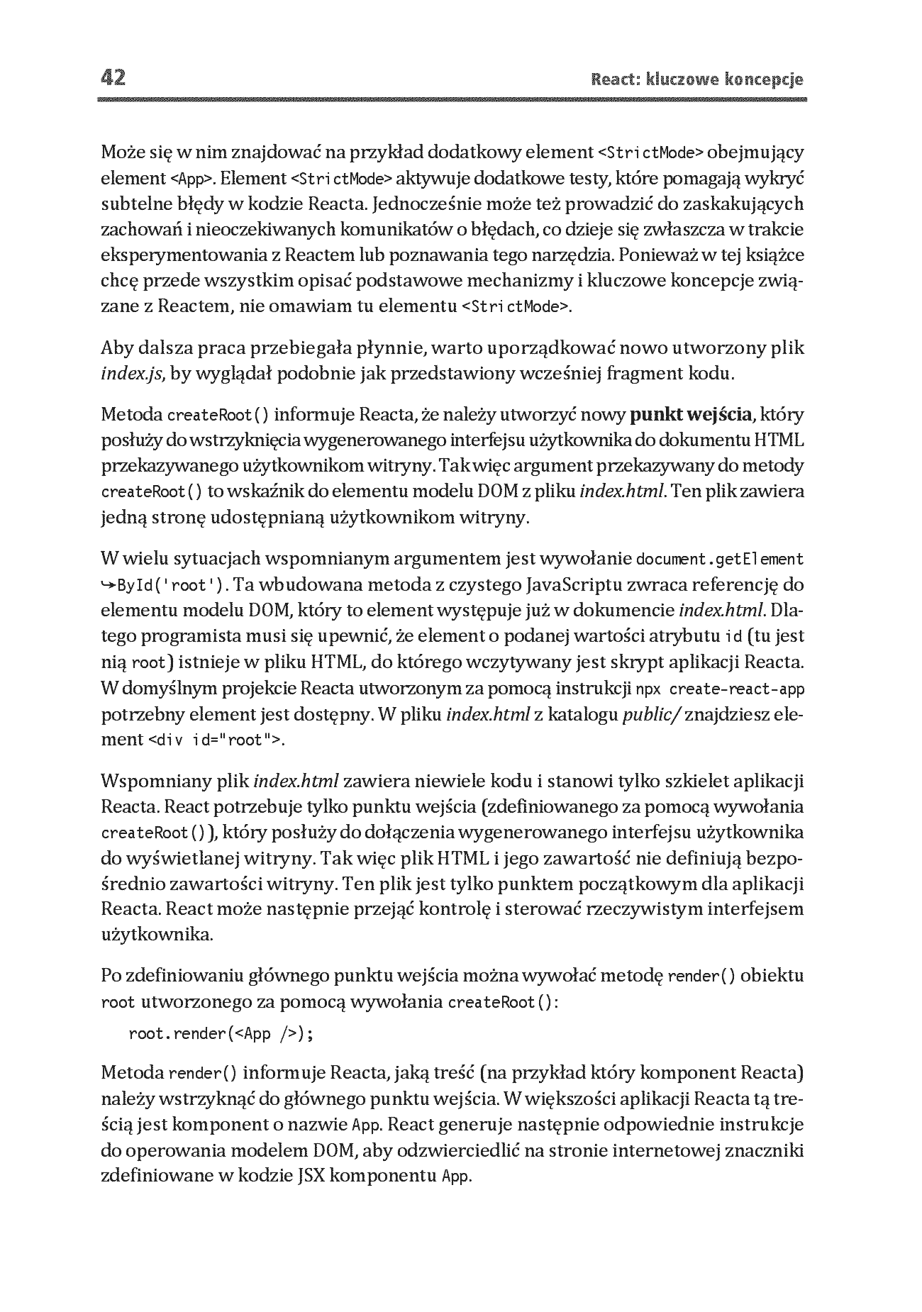 Fragment „React: kluczowe koncepcje. Przewodnik po najważniejszych mechanizmach biblioteki React” — strona 20 z 30