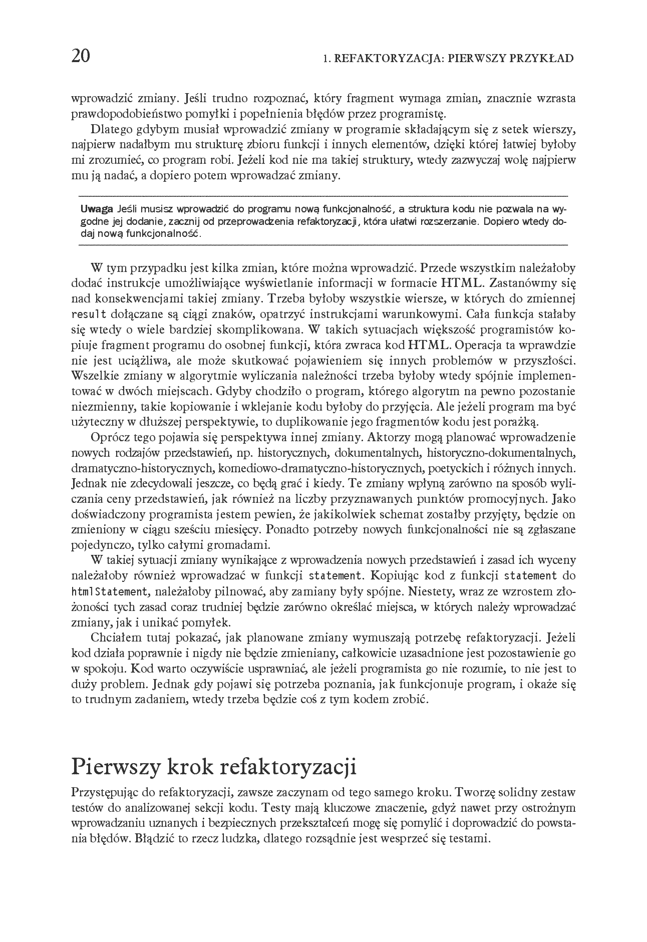 Fragment „Refaktoryzacja. Ulepszanie struktury istniejącego kodu. Wydanie II” — strona 10 z 30
