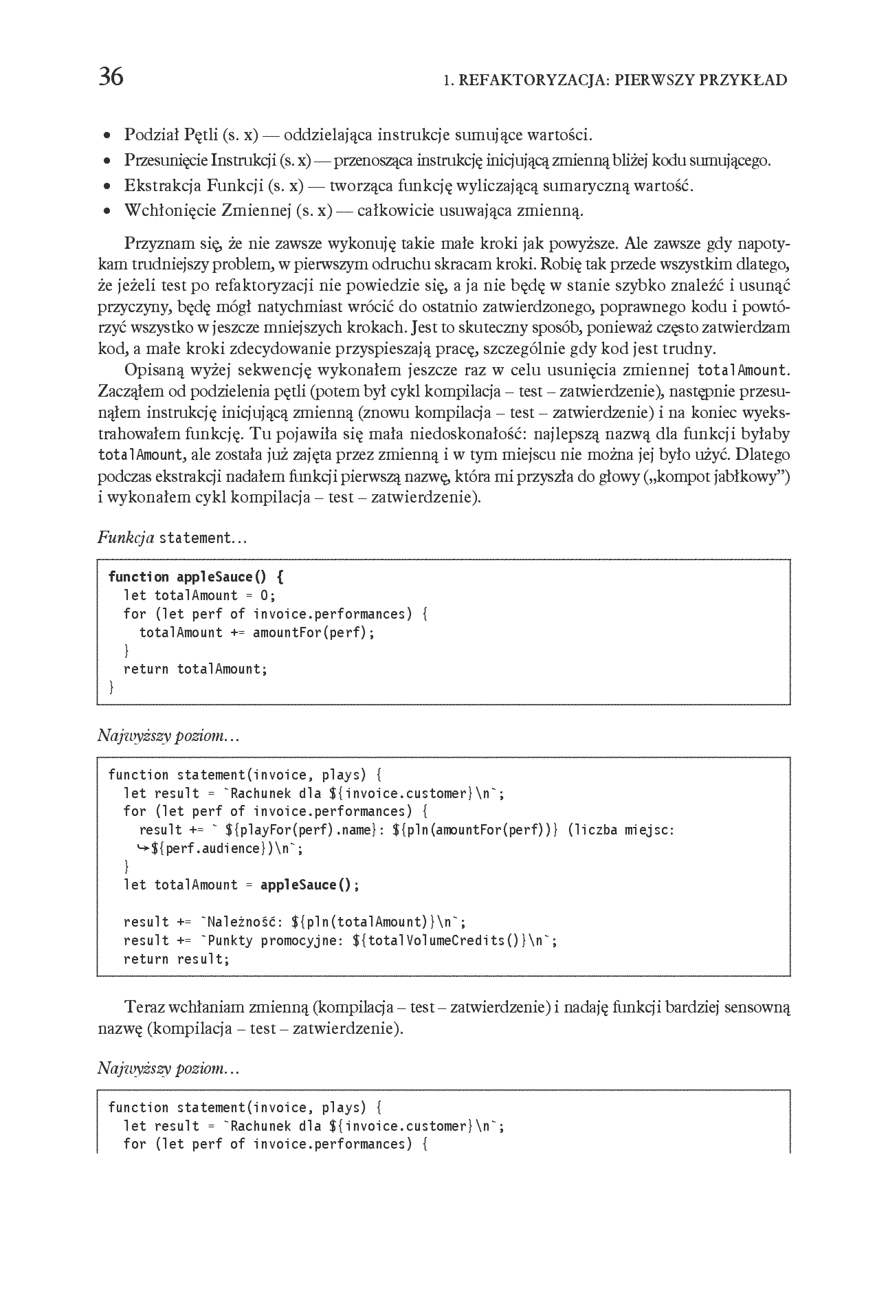 Fragment „Refaktoryzacja. Ulepszanie struktury istniejącego kodu. Wydanie II” — strona 26 z 30