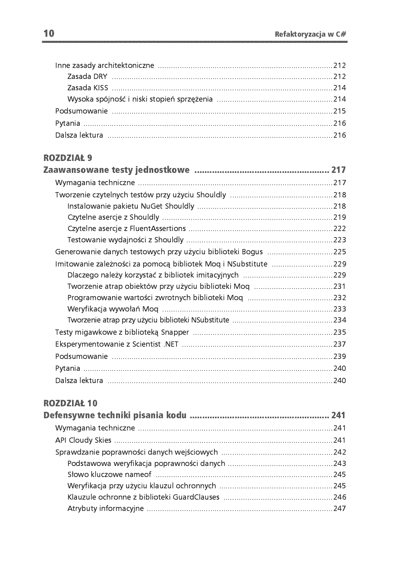 Fragment „Refaktoryzacja w C#. Jak zredukować dług techniczny i optymalizować kod z Visual Studio, .NET 8 i C# 12” — strona 8 z 30