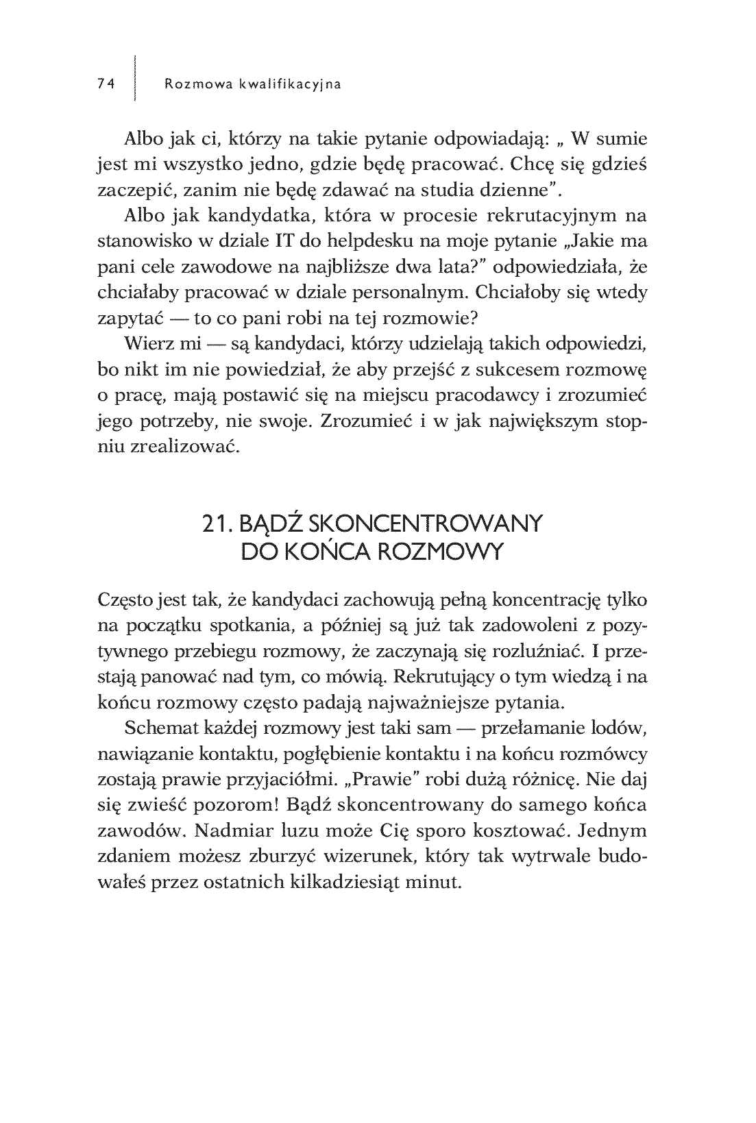 Fragment „Rozmowa kwalifikacyjna. O czym nie wiedzą kandydaci do pracy, czyli sekrety rekrutujących” — strona 20 z 20