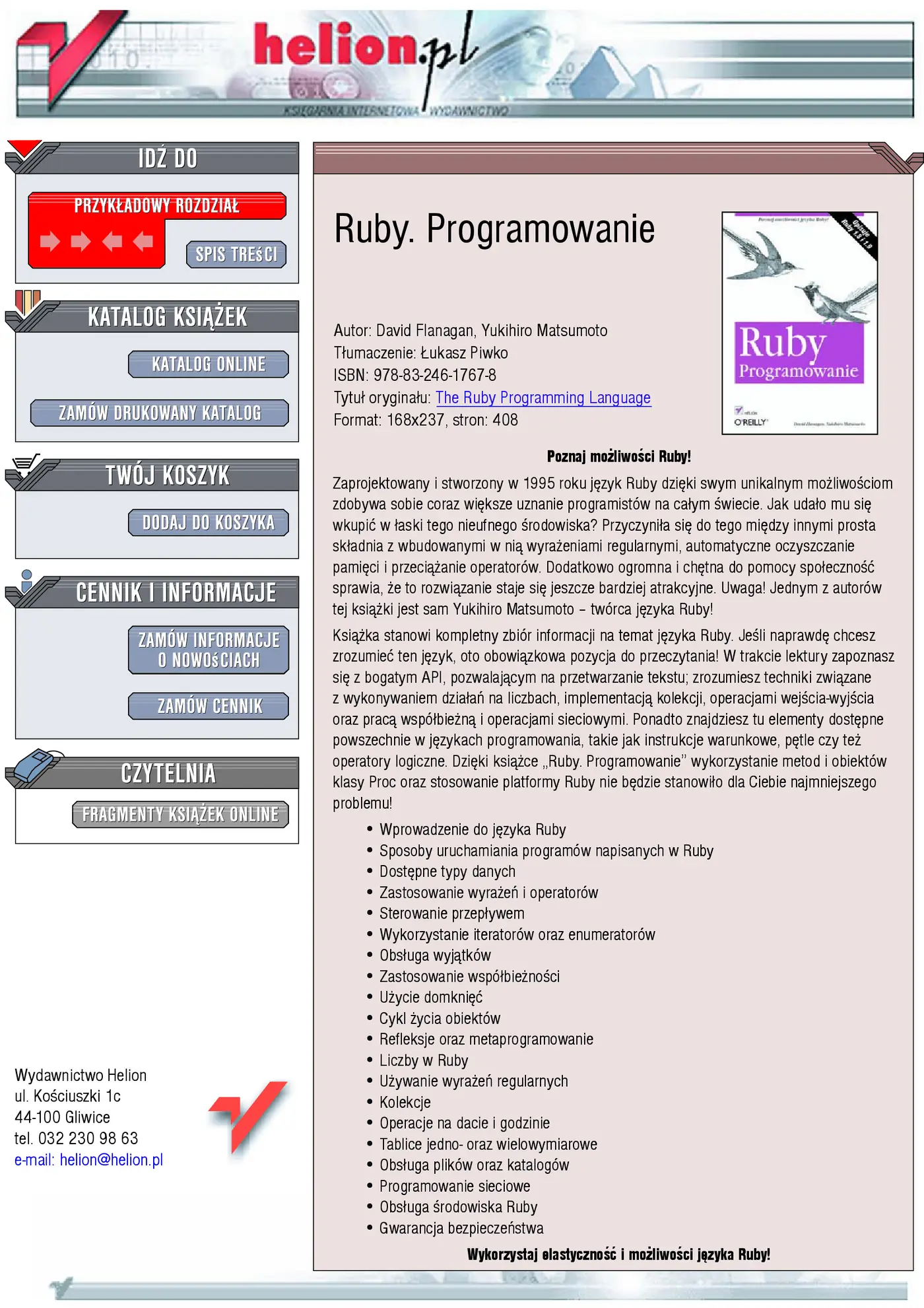 Fragment „Ruby. Programowanie” — strona 1 z 18