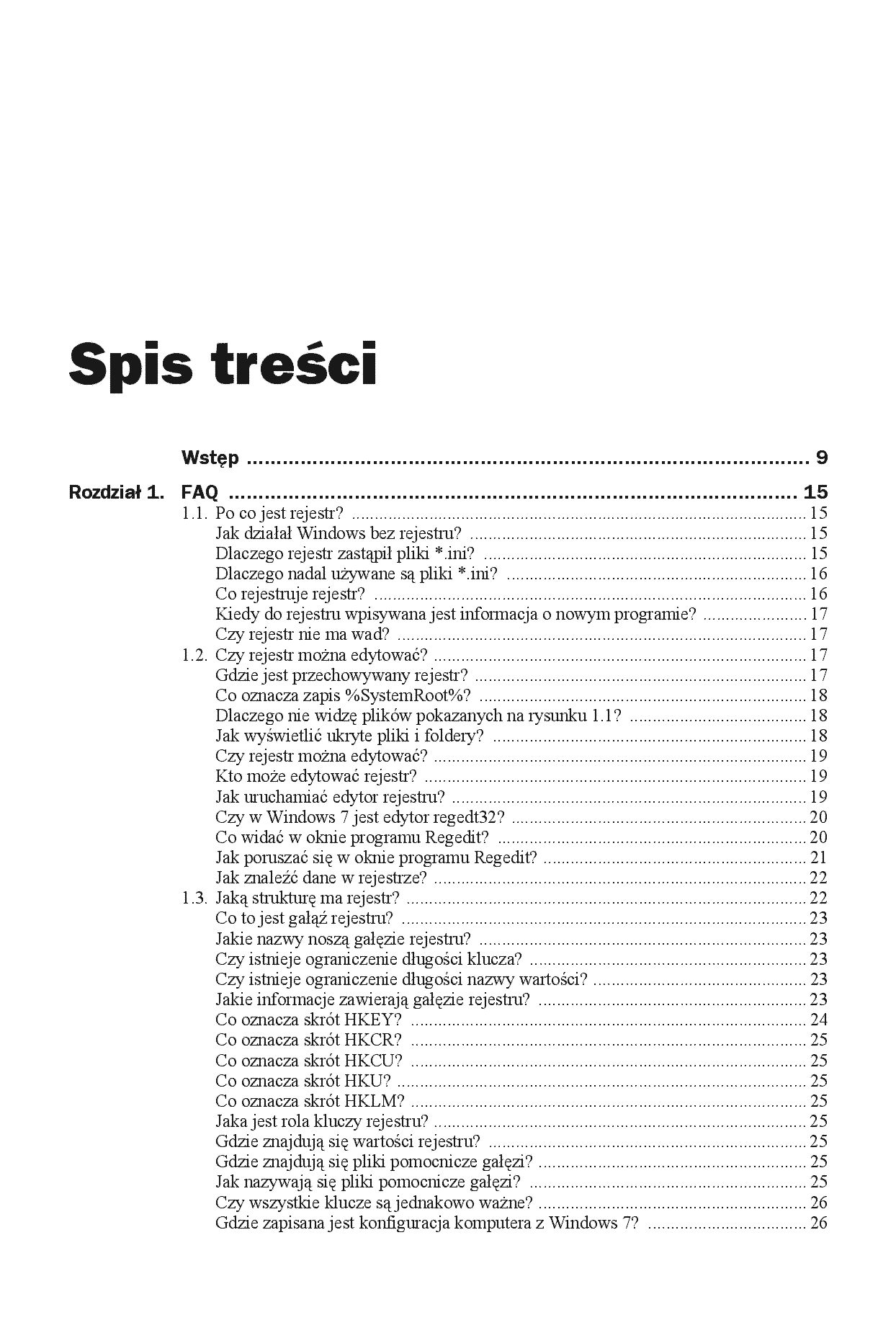 Fragment „Rejestr Windows 7. Praktyczne przykłady” — strona 2 z 20