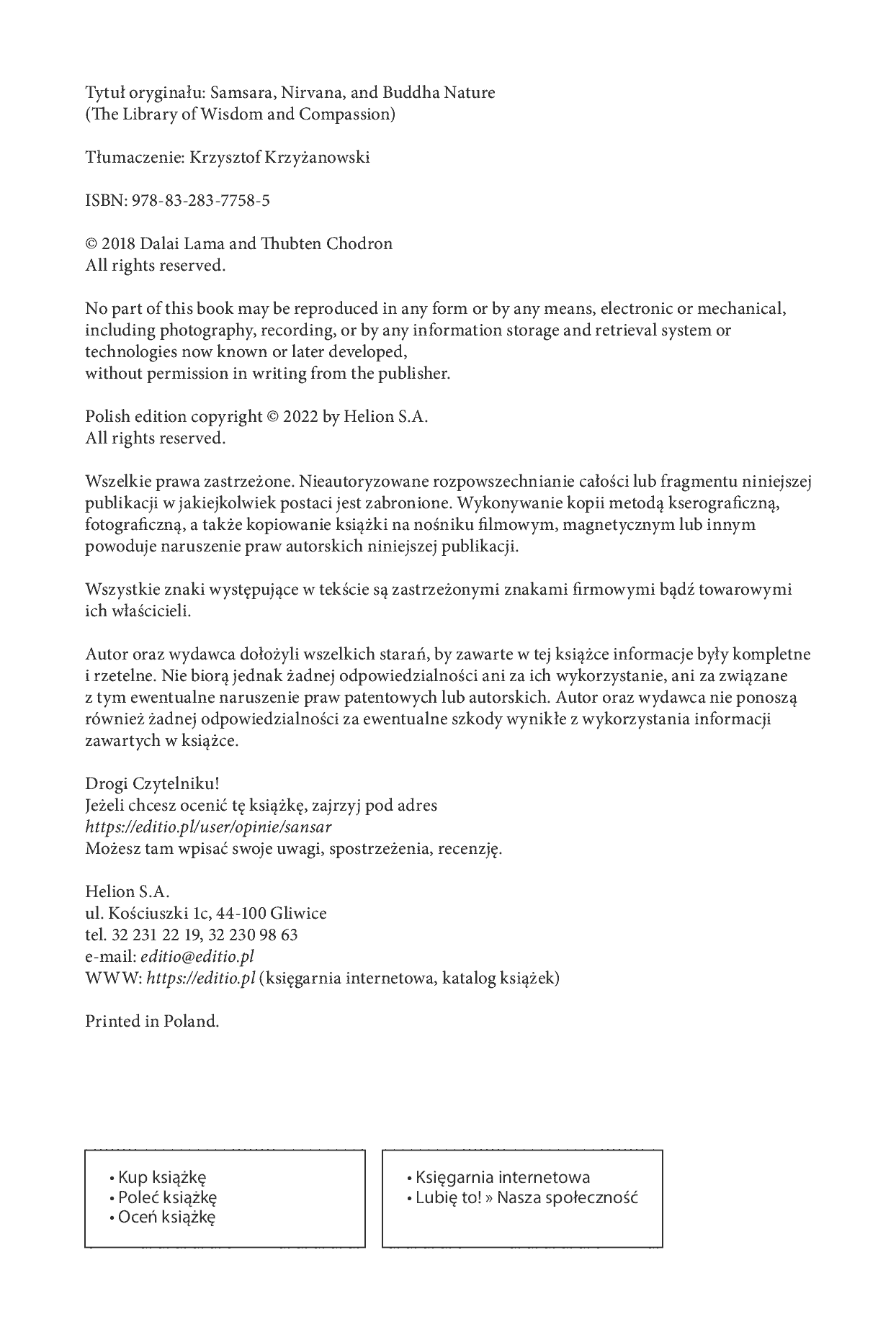 Fragment „Sansara, nirwana i natura Buddy” — strona 2 z 30