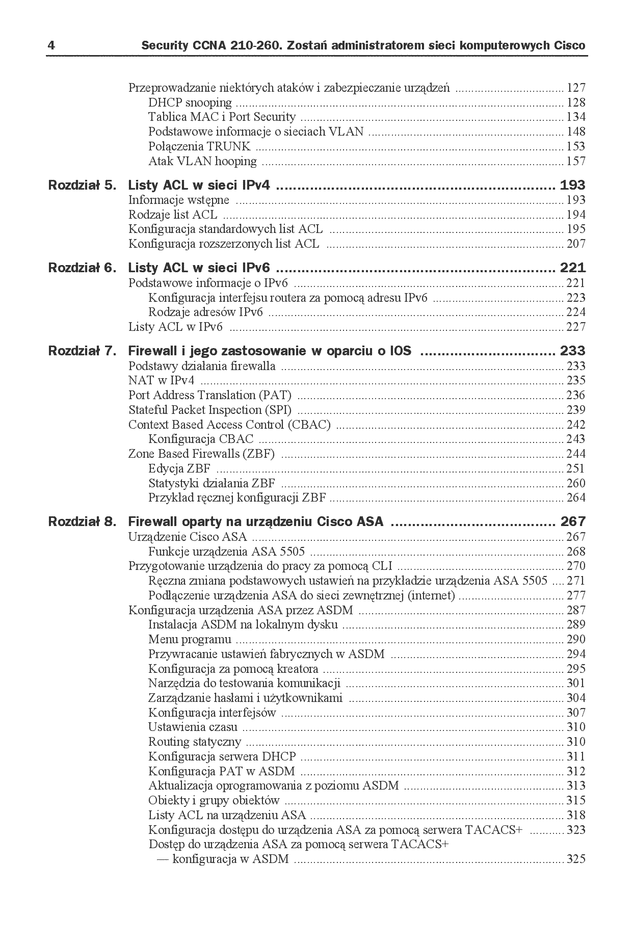 Fragment „Security CCNA 210-260. Zostań administratorem sieci komputerowych Cisco” — strona 4 z 28