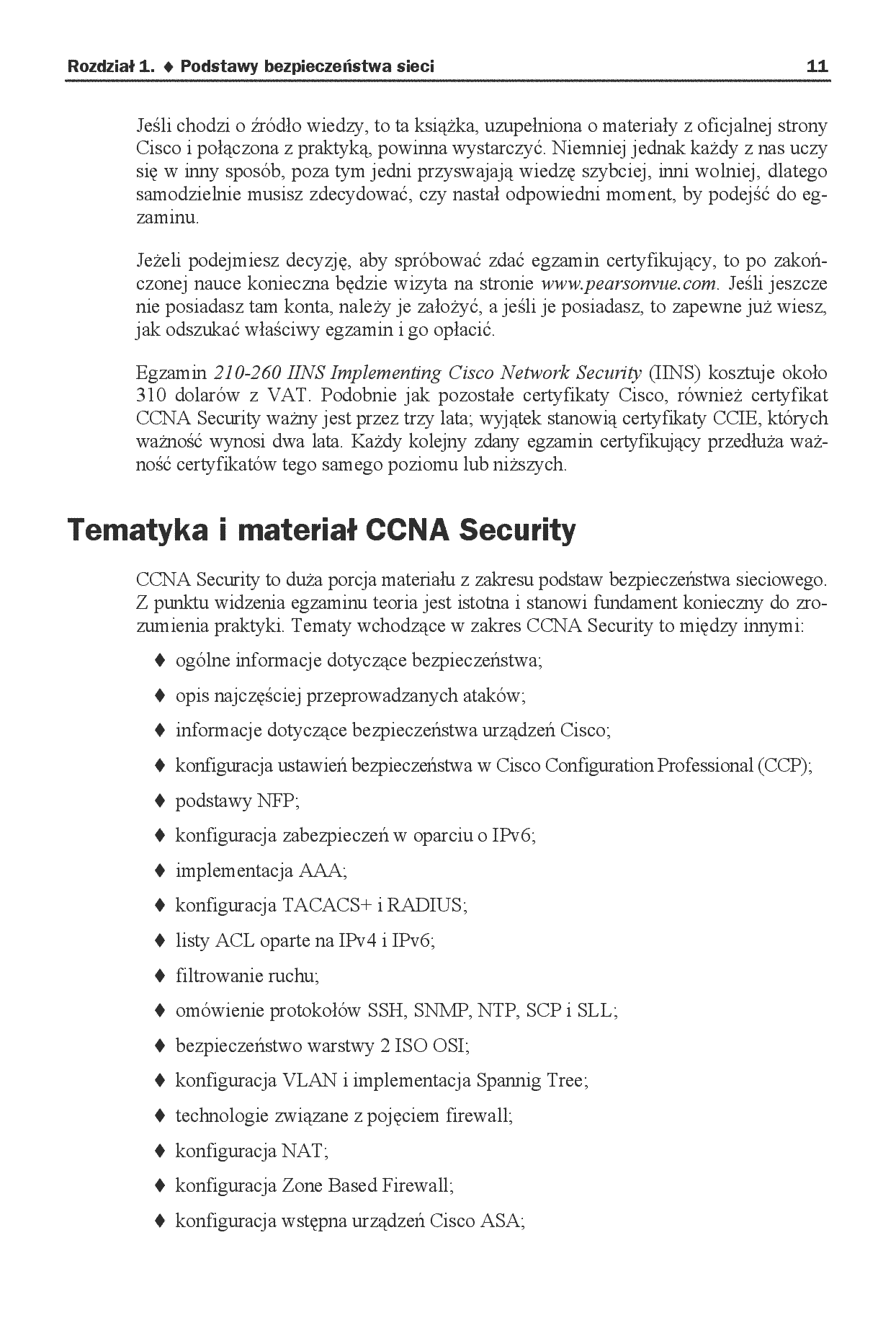 Fragment „Security CCNA 210-260. Zostań administratorem sieci komputerowych Cisco” — strona 9 z 28