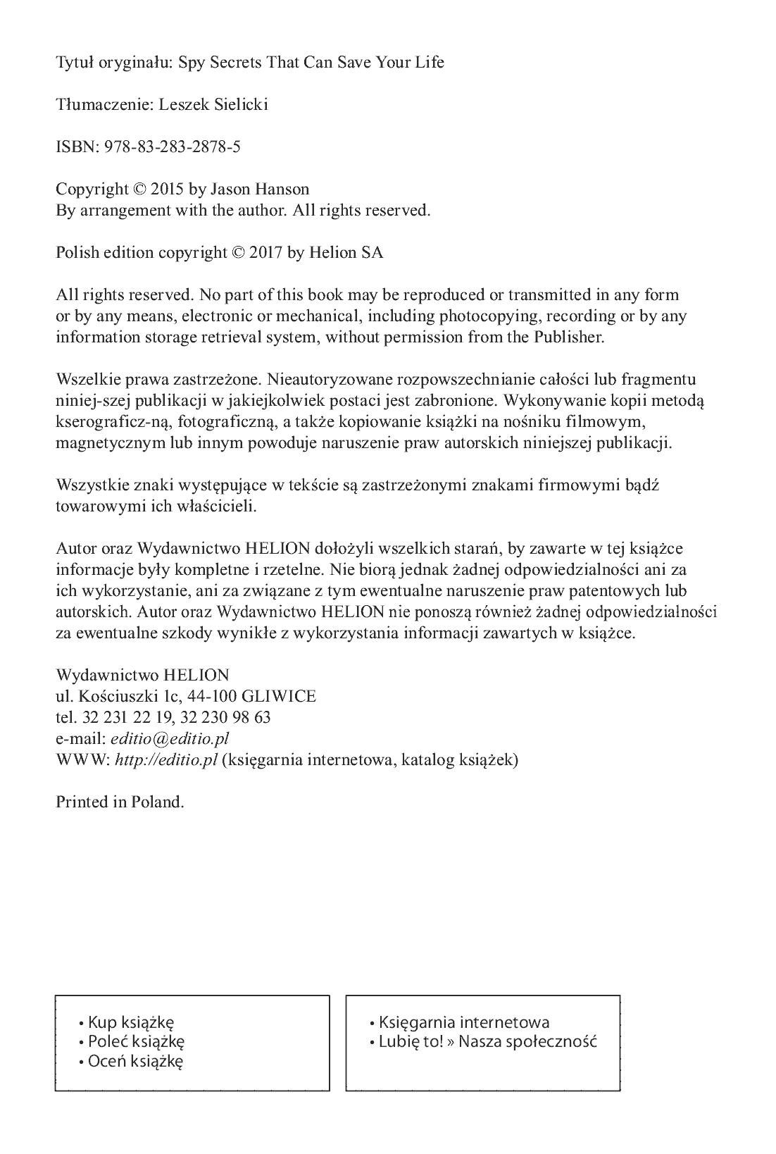 Fragment „Sekrety szpiegów. Techniki, które pomogą Ci zachować czujność i przetrwać w sytuacji zagrożenia” — strona 2 z 30