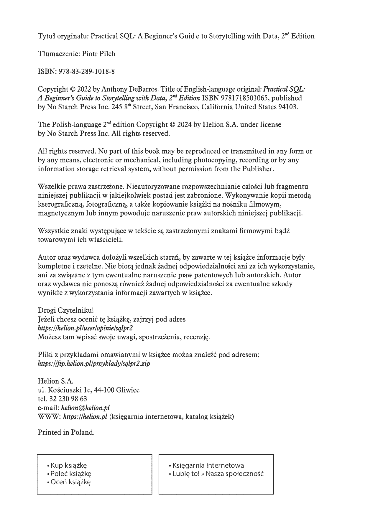 Fragment „SQL w praktyce. Jak dzięki danym uzyskiwać cenne informacje. Wydanie II” — strona 2 z 30