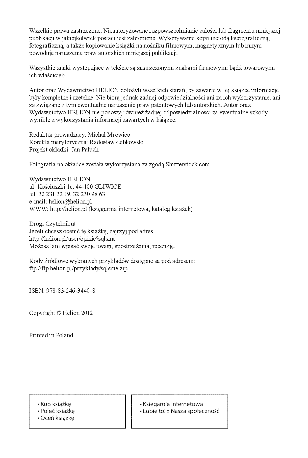 Fragment „Microsoft SQL Server. Modelowanie i eksploracja danych” — strona 2 z 30