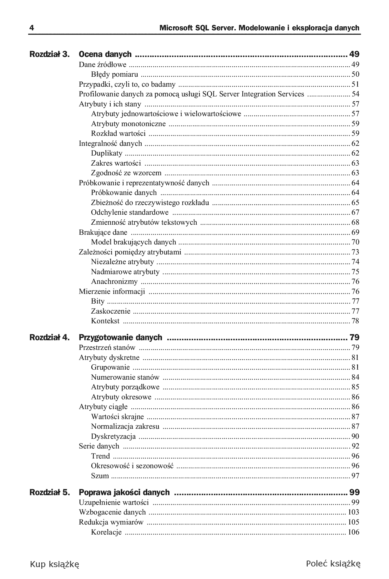 Fragment „Microsoft SQL Server. Modelowanie i eksploracja danych” — strona 4 z 30