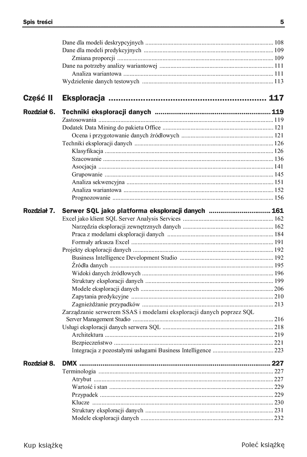 Fragment „Microsoft SQL Server. Modelowanie i eksploracja danych” — strona 5 z 30