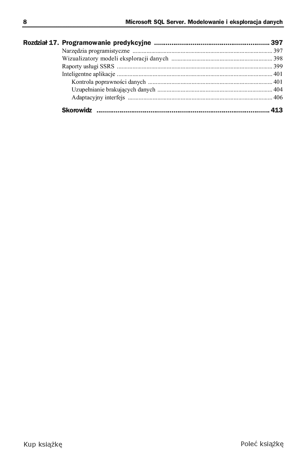 Fragment „Microsoft SQL Server. Modelowanie i eksploracja danych” — strona 8 z 30