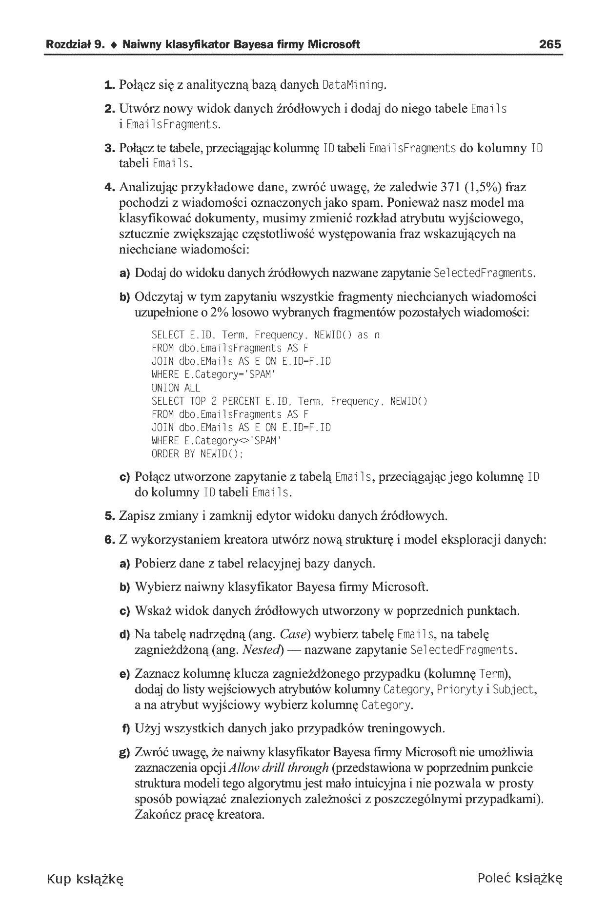 Fragment „Microsoft SQL Server. Modelowanie i eksploracja danych” — strona 21 z 30