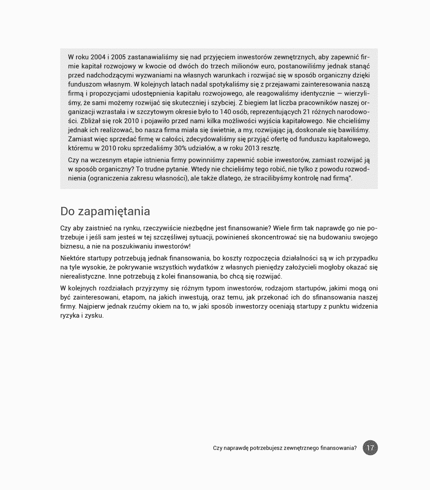 Fragment „Finansowanie startupów. Poradnik przedsiębiorcy” — strona 11 z 16