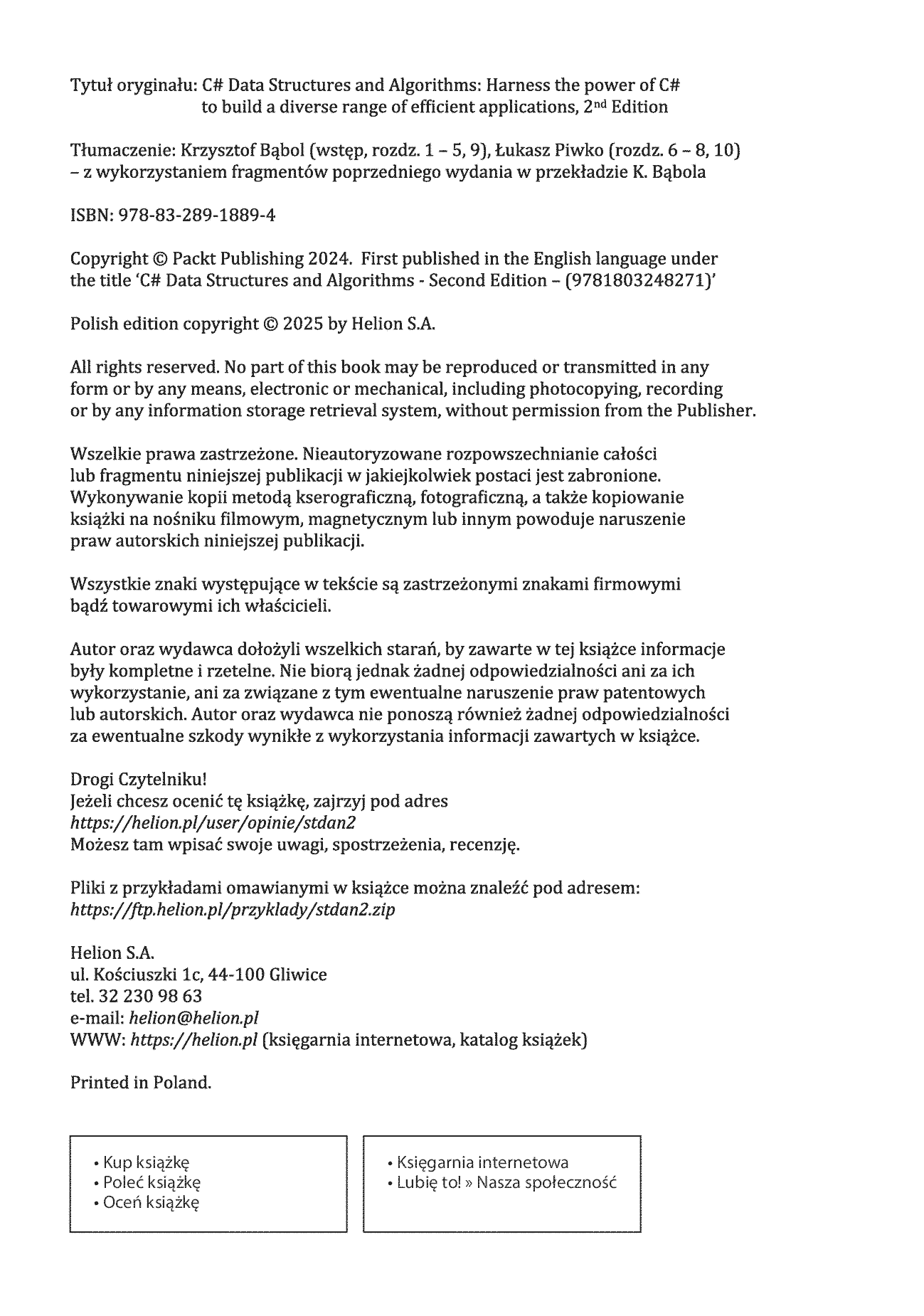 Fragment „Struktury danych i algorytmy w języku C#. Wykorzystaj potencjał C# do projektowania efektywnych aplikacji. Wydanie II” — strona 2 z 30