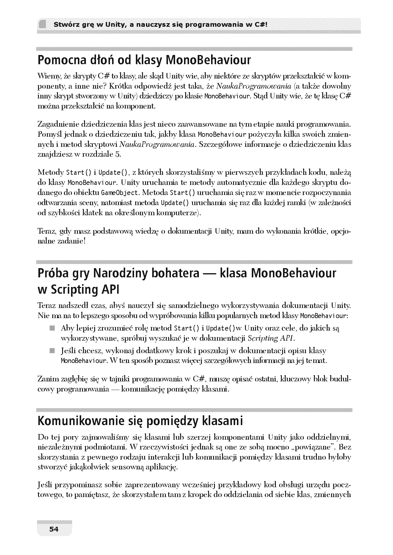 Fragment „Stwórz grę w Unity, a nauczysz się programowania w C#! Pisanie kodu, które sprawia radość. Wydanie V” — strona 24 z 28