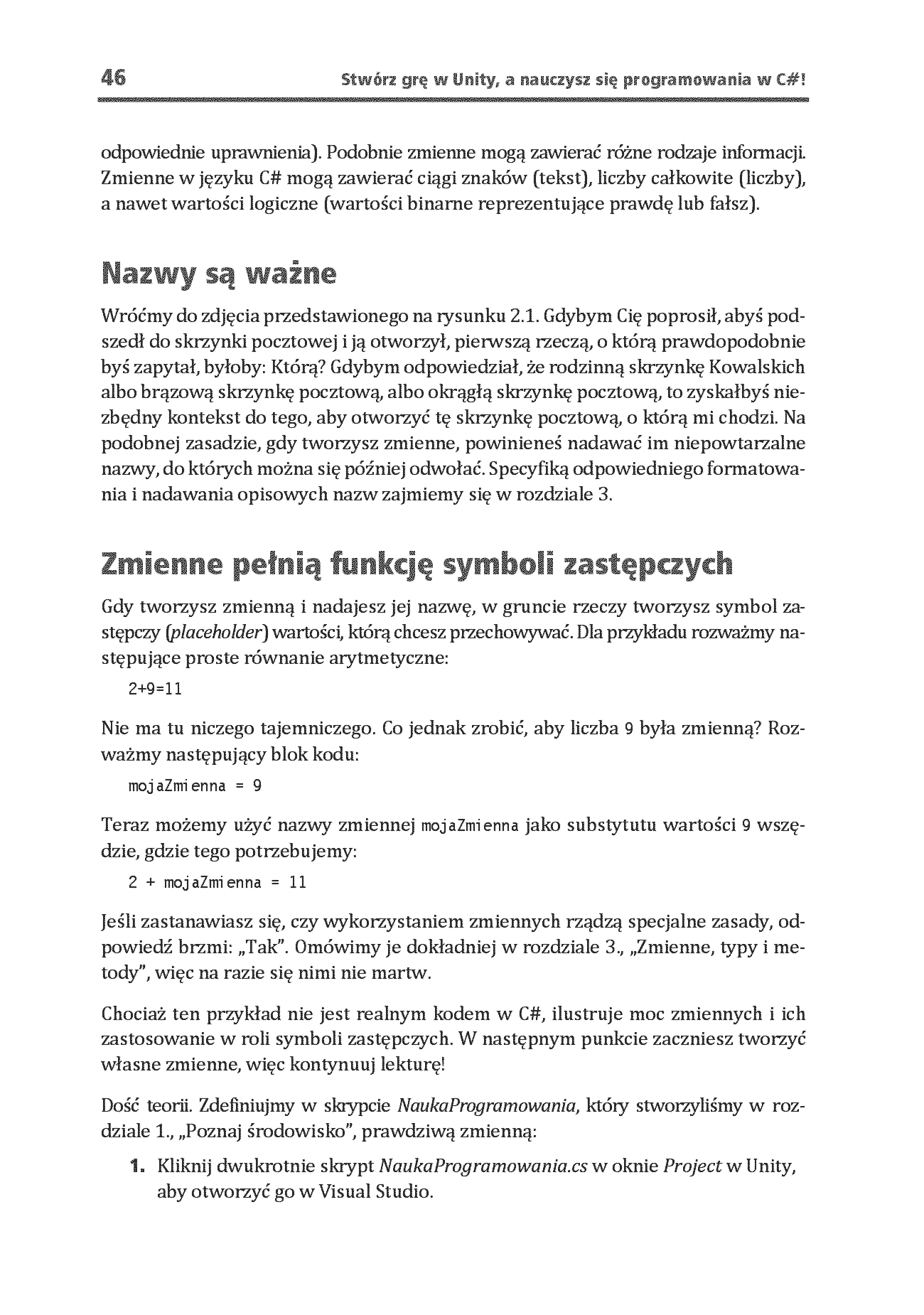 Fragment „Stwórz grę w Unity, a nauczysz się programowania w C#! Pisanie kodu, które sprawia radość. Wydanie VII” — strona 14 z 30